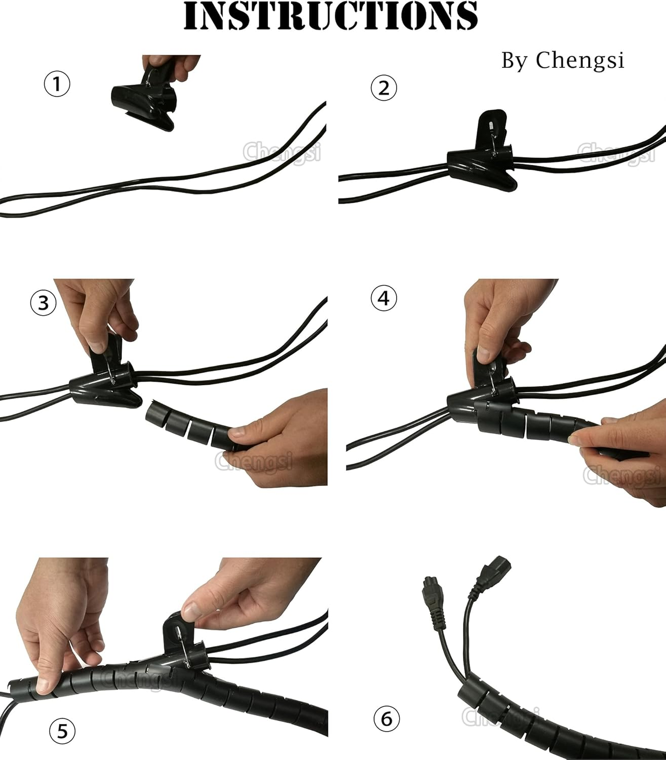 Cable Organizer Coiled Tube Sleeve Cable Cable Management Sleeve Chengsi NBXG0061 3M*16Mm Silver image number 5