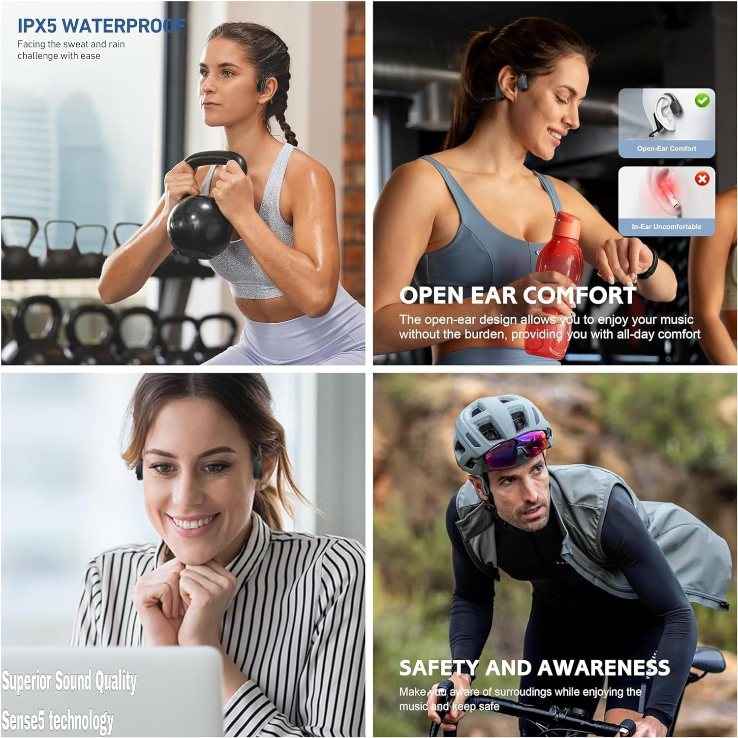 K69骨传导IPX5防汗蓝牙5.3开耳式无线耳机、健身耳机、带麦克风的运动耳机，用于跑步、骑自行车、徒步旅行的降噪耳机 K69骨传导IPX5防汗蓝牙5.3开耳式无线耳机、健身耳机、带麦克风的运动耳机，用于跑步、骑自行车、徒步旅行的降噪耳机 image number 2