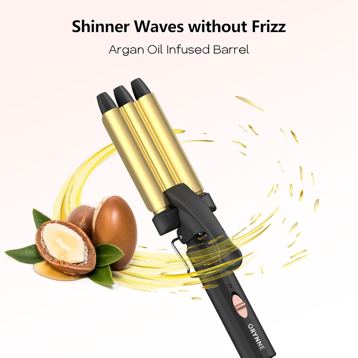Crimper Hair Tool for Short Hair, 1/2 Inch Mini Crimper for Tight Beach Waves, Mini 3 Barrel Curling Iron with Argan Oil Infused, Beach Waves Curling Iron, Easy to Use image number 5