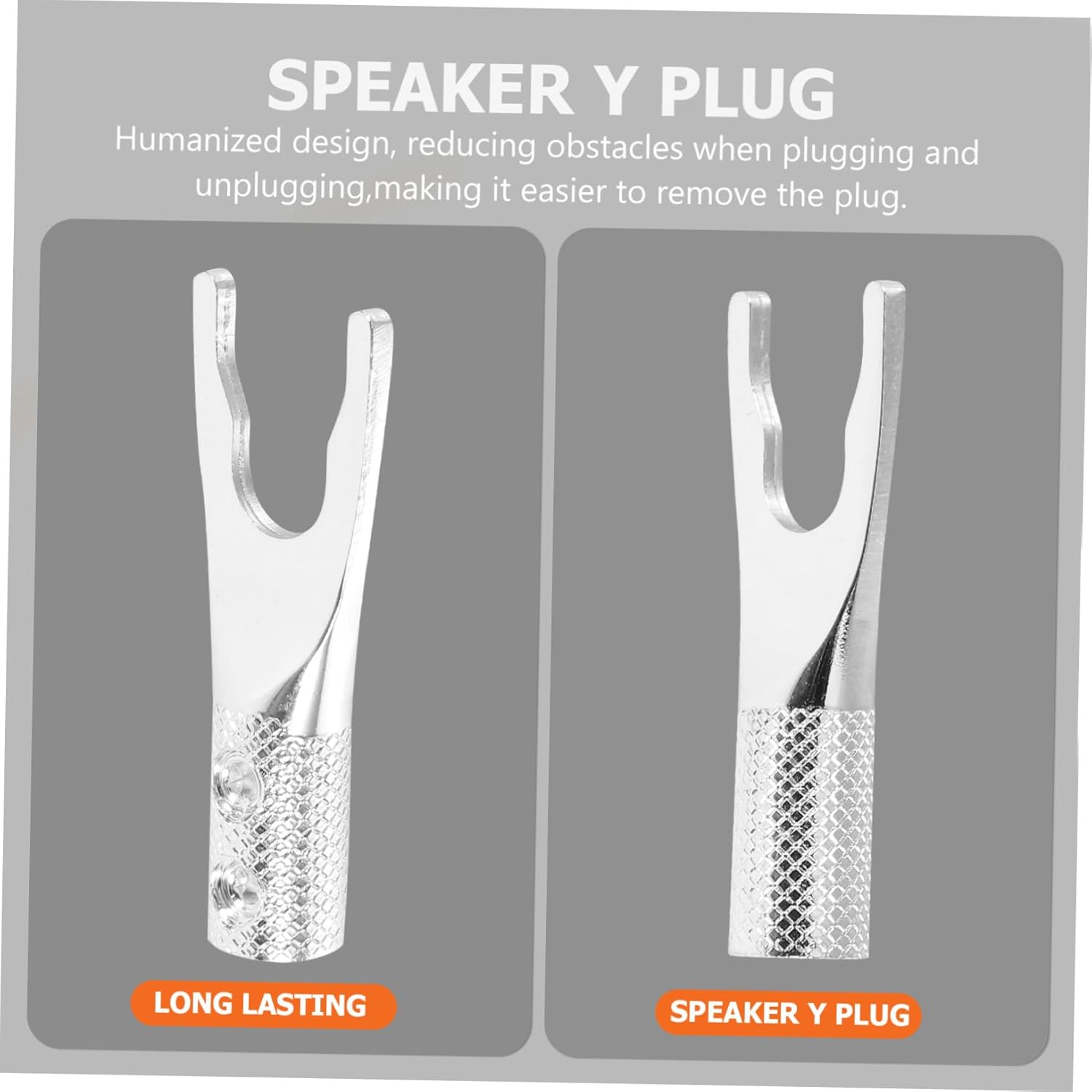 UTHCLO Silver-Plated Audio Cable Plug Adapter Y-Shape Banana Speaker Wire Connector for Home Audio Systems Compatible with Amplifiers and Speakers image number 3