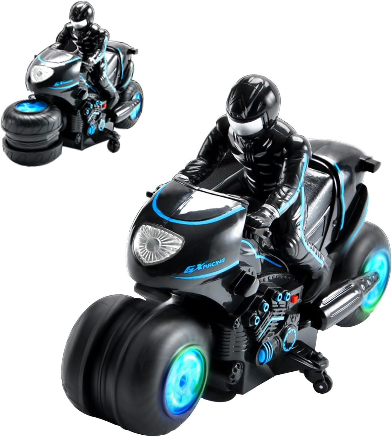 B-Qtech RC Motorcycle, 2.4G Kids Remote Control Motorcycle Children'S Stunt Spinning Toy Car, 360&deg;Rotating Motorcycle, Air Gesture Car Off-Road 2.4Ghz High Speed Rotation Drift image number 4