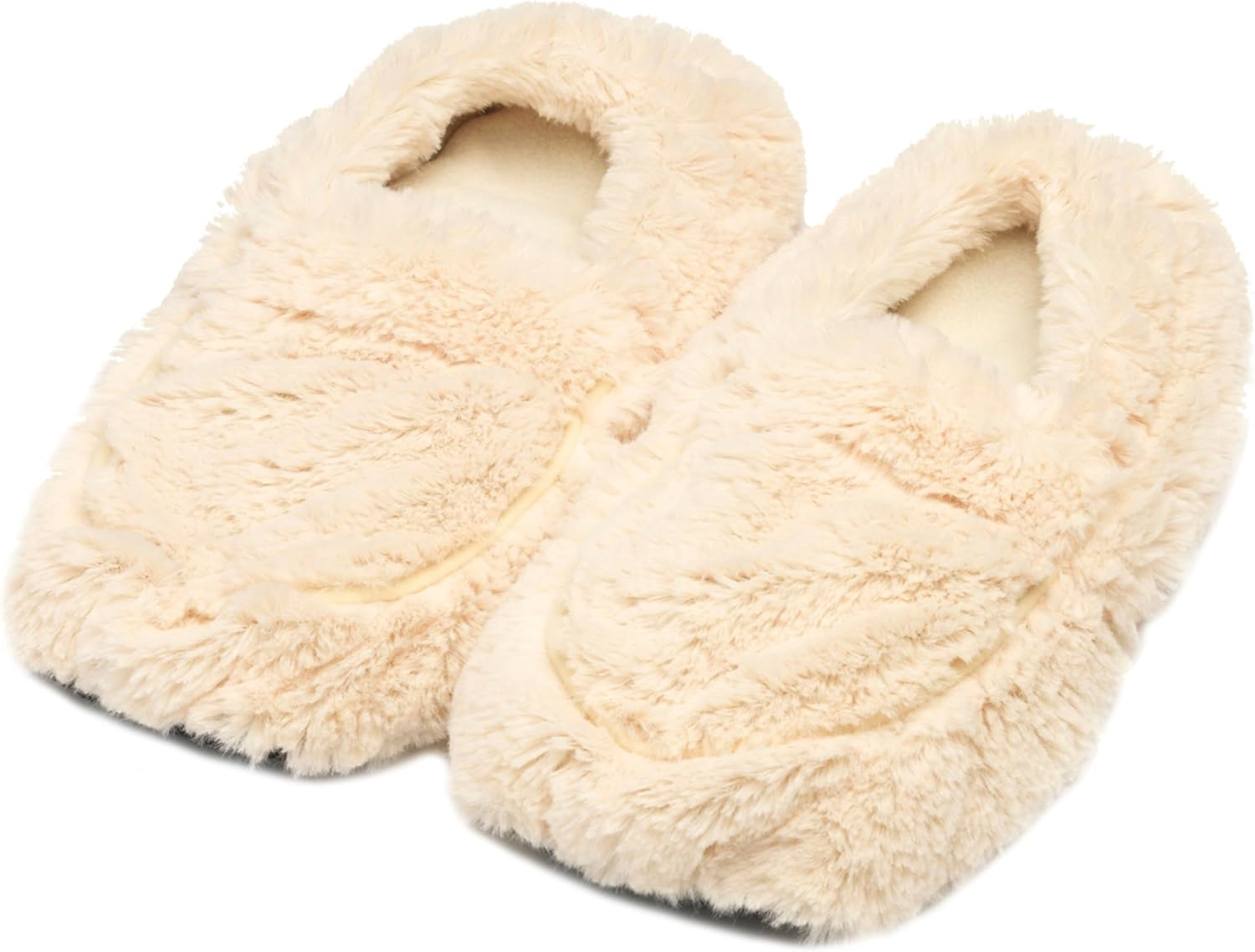 Warmies Microwavable Slippers, Heatable Ladies Slippers with French Dried Lavender, Soothing Warmth and Comfort, One Size Cream Colour image number 3