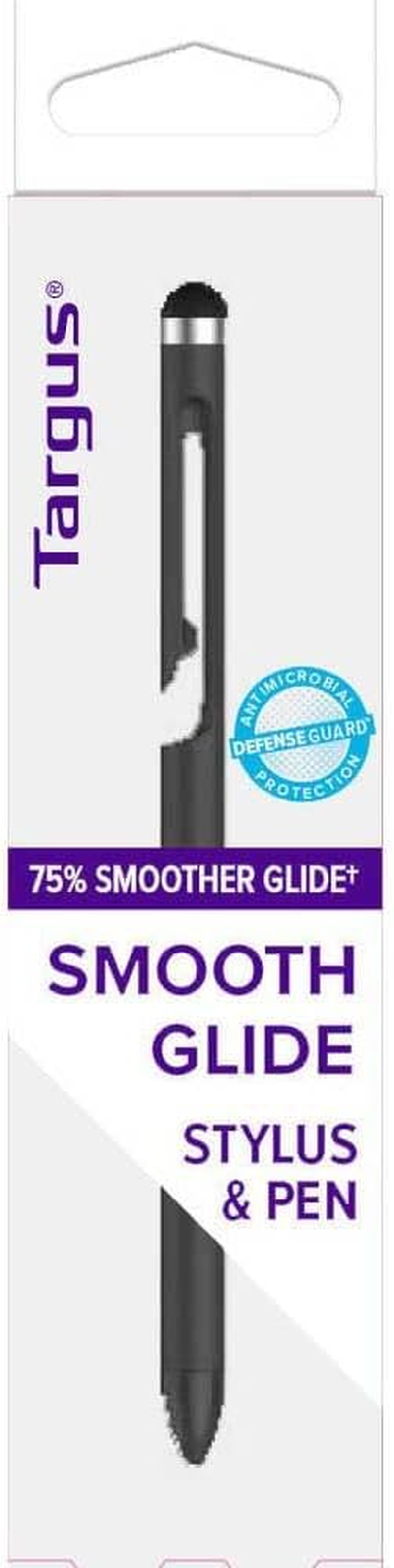 Targus Antimicrobial 2-In-1 Smooth Glide Stylus and Pen, Black