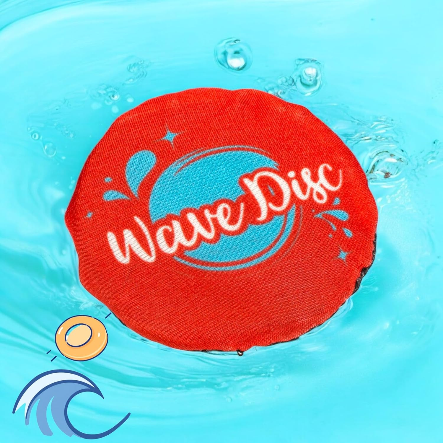 MIJOMA Set of 3 Mini Water Throwing Discs - Colourful Water Frisbees Made of Rubber and Polyester Diameter 7 Cm - Water Toy for Beach and Pool - Soft, Safe and Fun for Young and Old