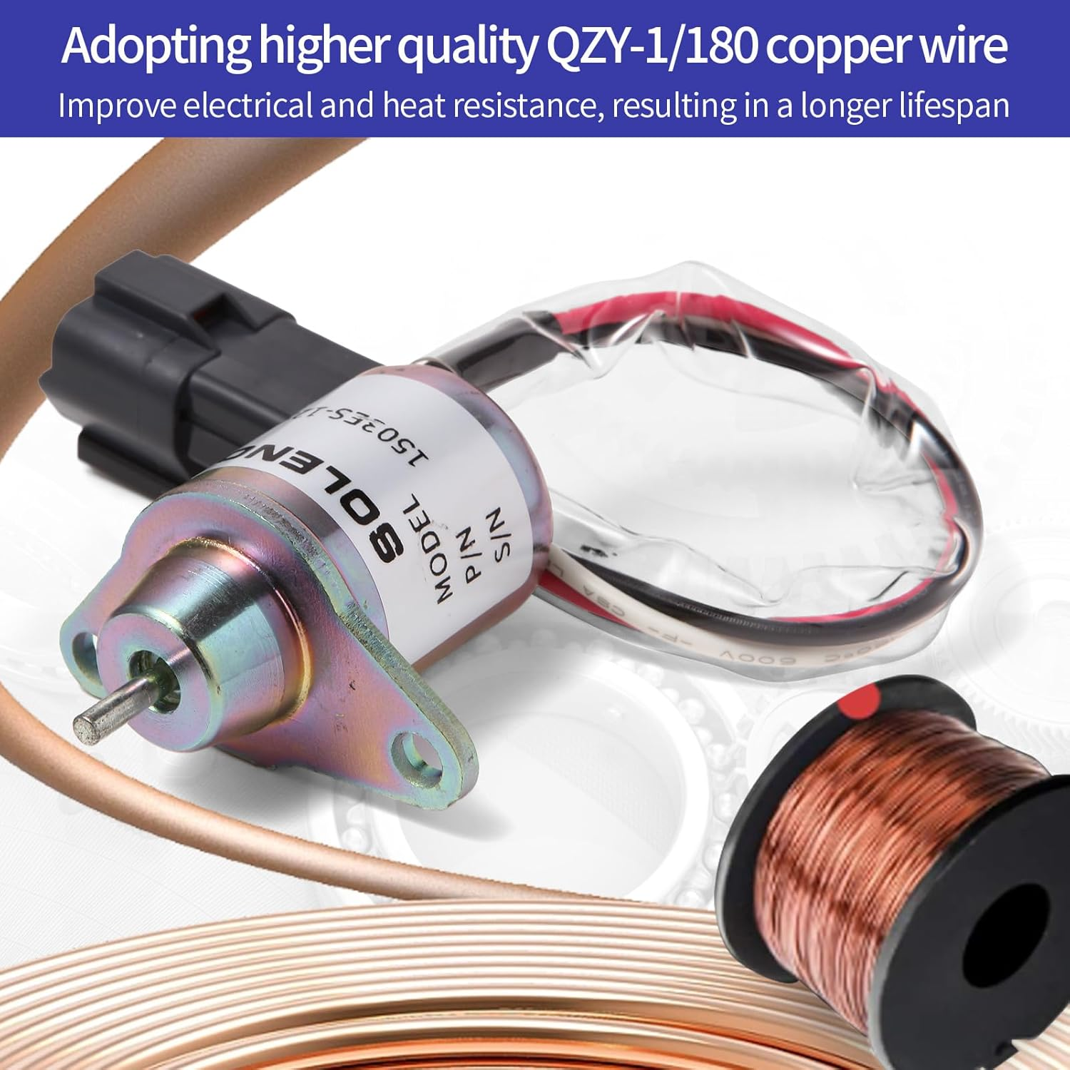 Fuel Shut off Solenoid 119233-77932 Yanmar 1503ES-12S5SUC12S Replace Woodward M810324 for John Deere 3038E 3036E 3032E 2025R 2032R 2027R 2036R Tractor Stop Solenoid 12VDC image number 5