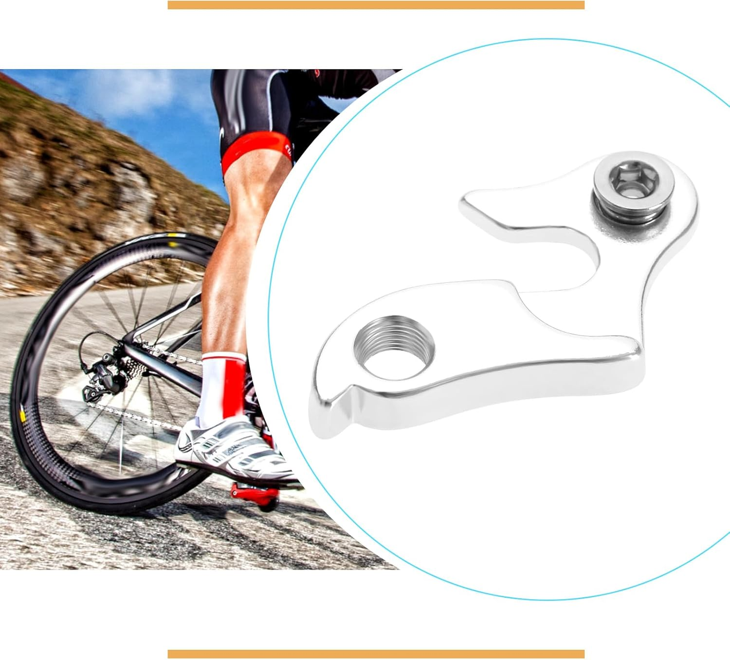 Emagtech Mech Derailleur Hanger Derailleur Hook Bicycle Tail Hook Rear Derailleur Hook Aluminum Alloy with 2 Screws Compatible with Baracuda Compatible with Bianchi image number 3