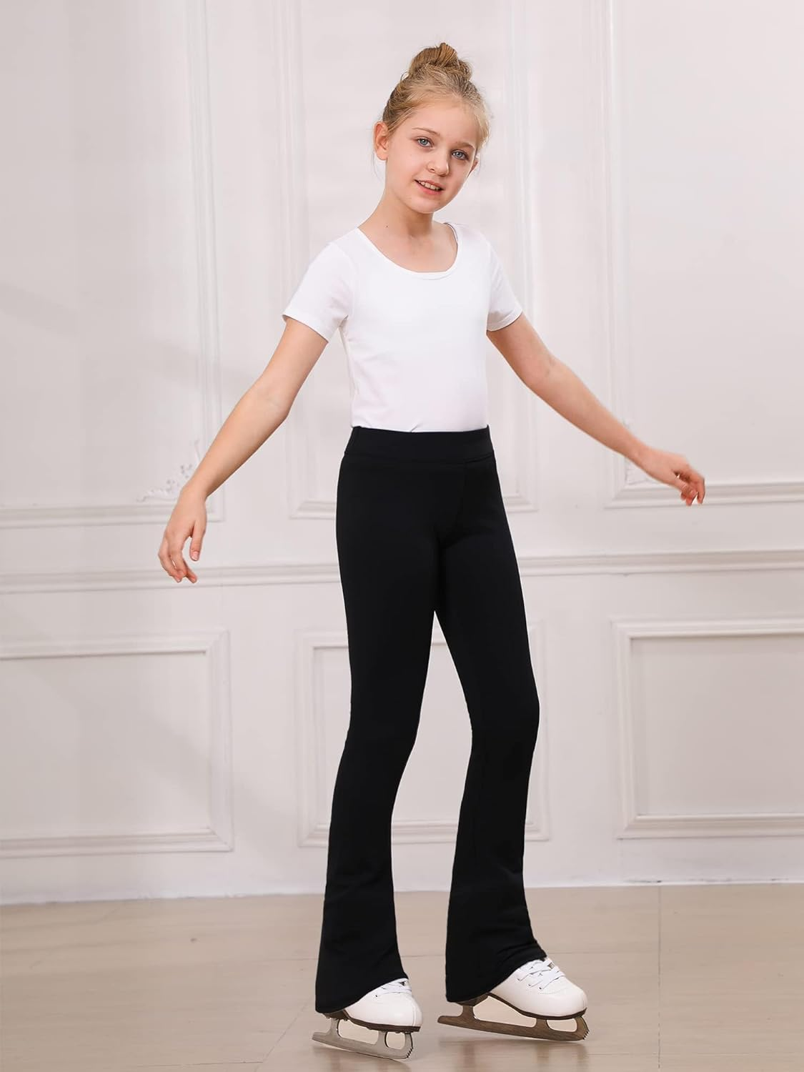 Stelle Girl'S Figure Skating Pants Ice Skating Leggings Polar Fleece Warm Practice Training Wear image number 3