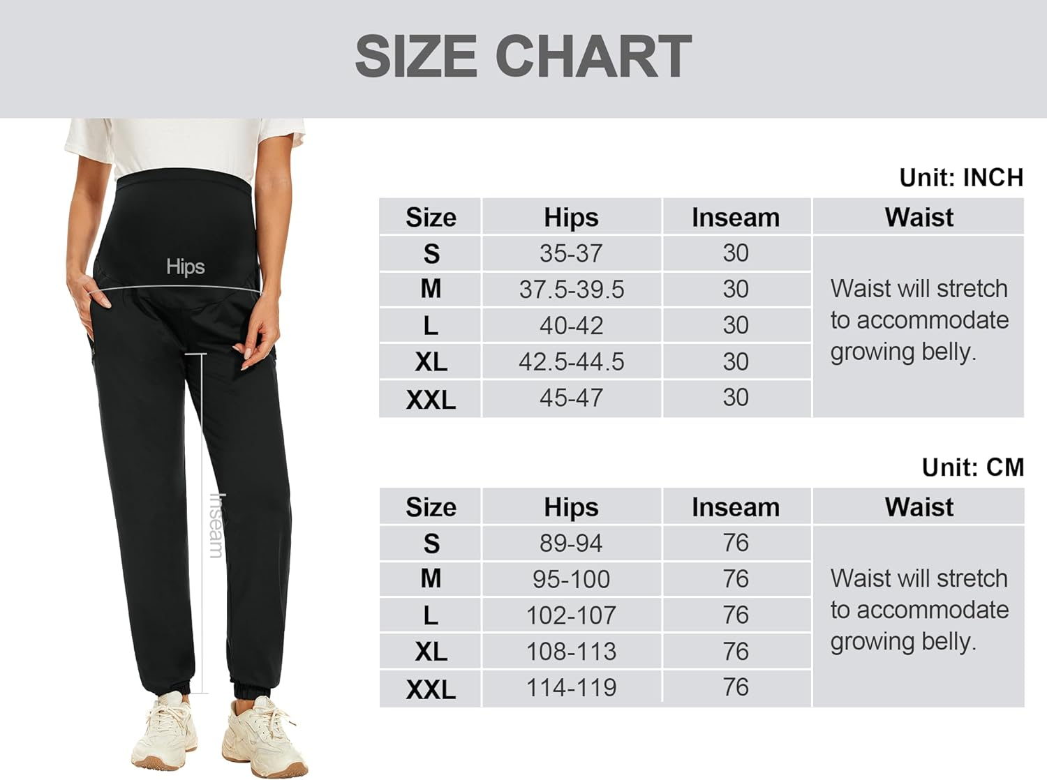 Fitglam Maternity Pants for Women Pregnancy Athletic Active Workout Yoga Lounge Clothes Joggers over Belly image number 1