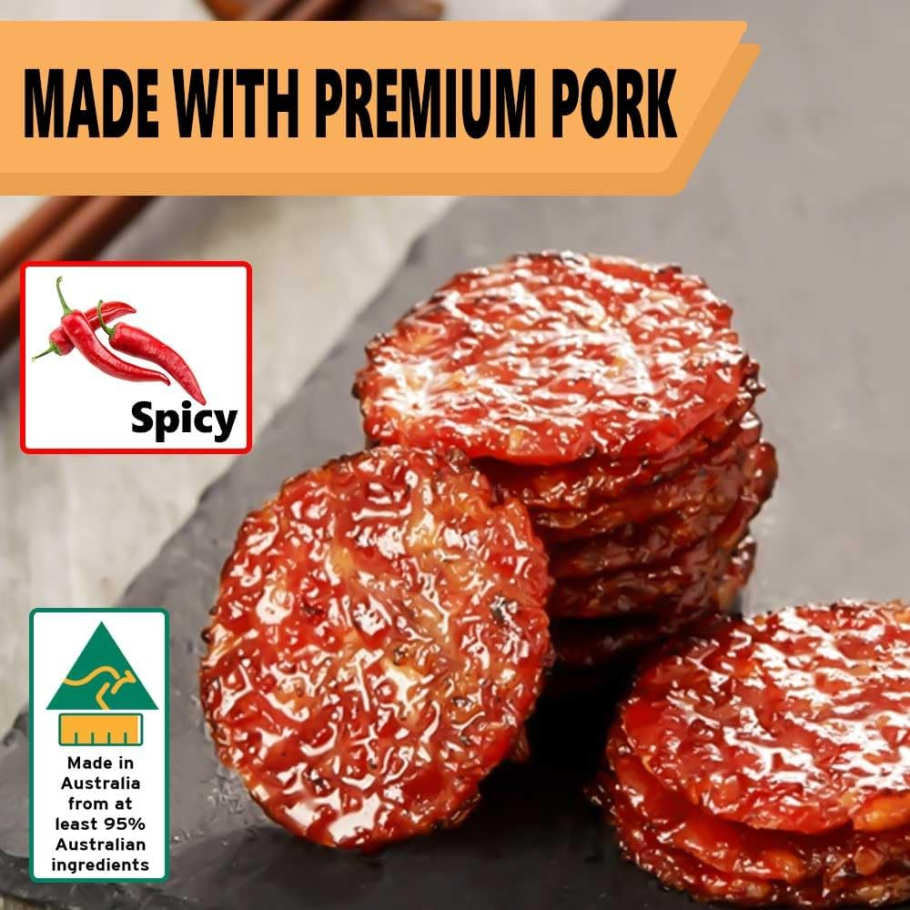 OLOIYA Chilli Pork Jerky On-The-Go Work, Trip Snack, Spicy Meat Snacks for Lunches Ready to Eat Snack - 7.9 of Protein, 190G image number 4