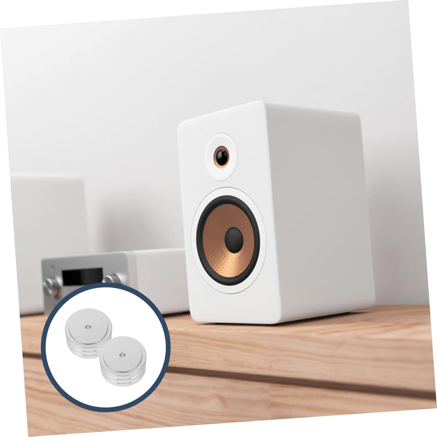SUPVOX 2Pcs Amplifier Feet Pad Aluminium Alloy Speaker Spikes Detachable Rubber Ring anti Vibration Feet Universal Subwoofer Stand Silver - Silver image number 5