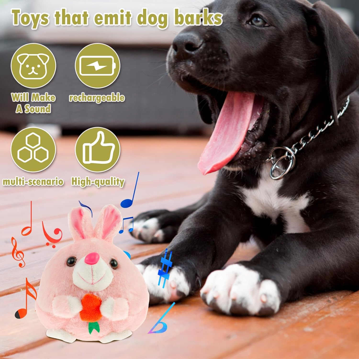 Active Moving Pet Plush Toy Moving Talking Dog Toy with Detachable Cover Cartoon Washable Interactive Dog Plush Toy Fun Sound Electronic Dog Toy Shake Bounce Moving Dog Toy for Dogs (Bunny) - Piggy image number 5