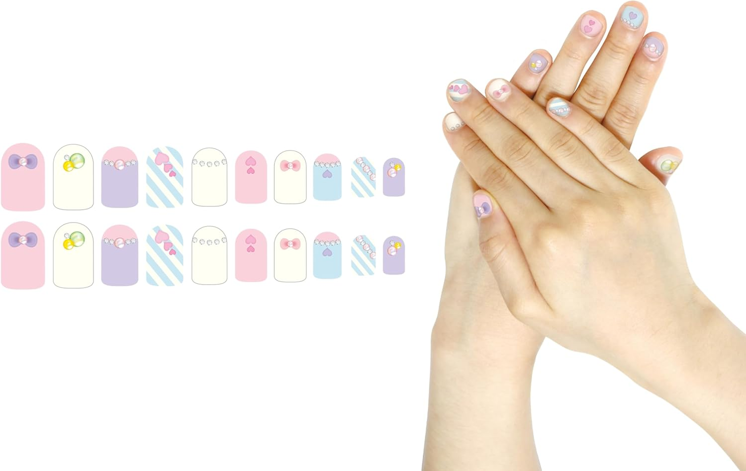 Ikeda Kogyo 00000880 Girly Nail Sticker (Pastel) [Nail Sticker/For Kids] image number 3