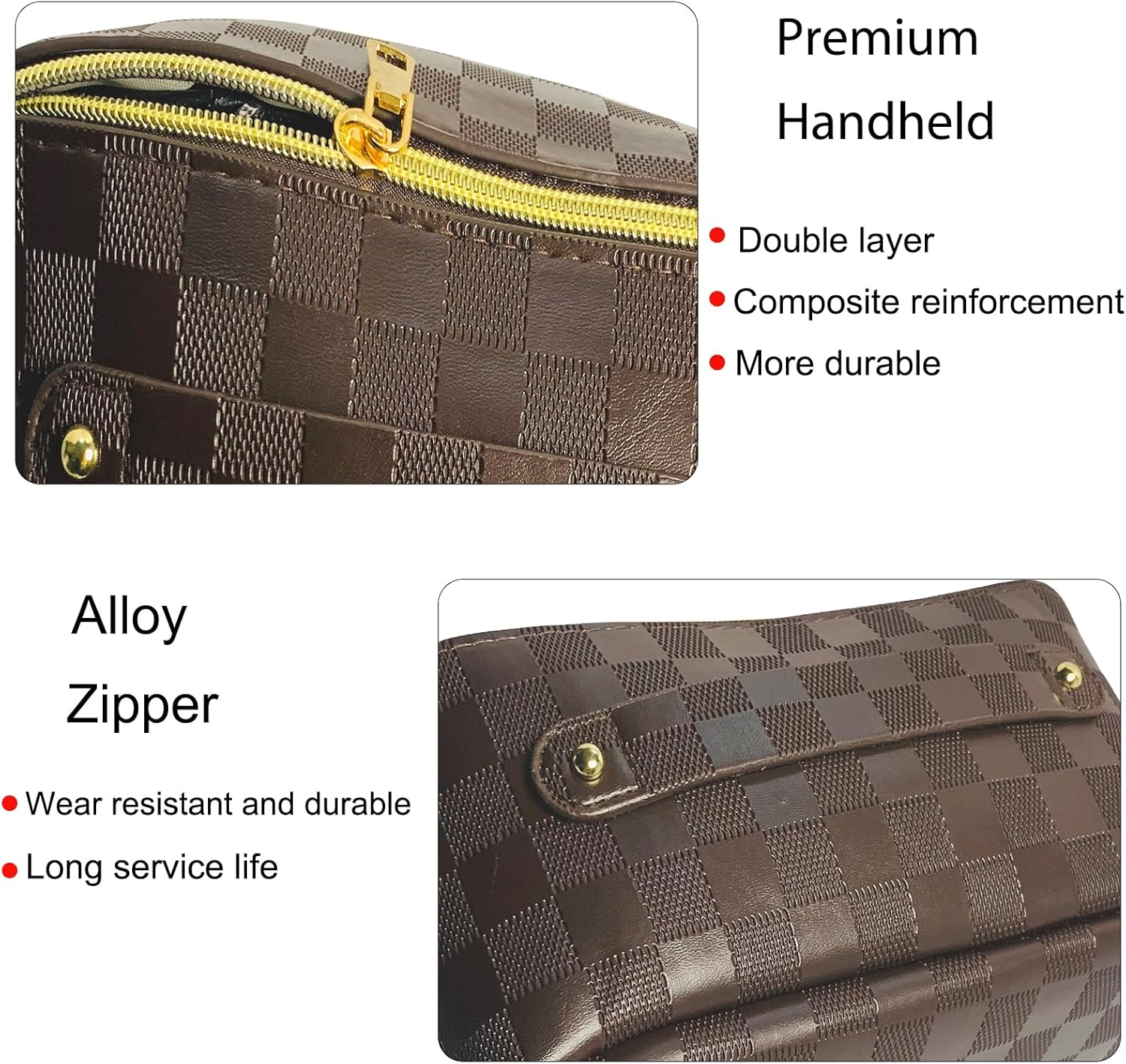 Travel Makeup Bag for Women, ZACHMEST Large Capacity Pouch Open Flat Cosmetic Bag with Compartments, Water-Resistant PU Leather Portable Toiletry Bag with Divider and Handle