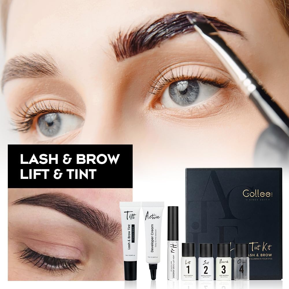 Gollee 4 in 1 Lash Lift and Brow Lamination Kit Black Eyelash & Eyebrow Set Professional Eyelash Perm Kit with Detail Instruction and Complete Tools Easy for Beginner Achieve Salon-Quality at Home image number 3