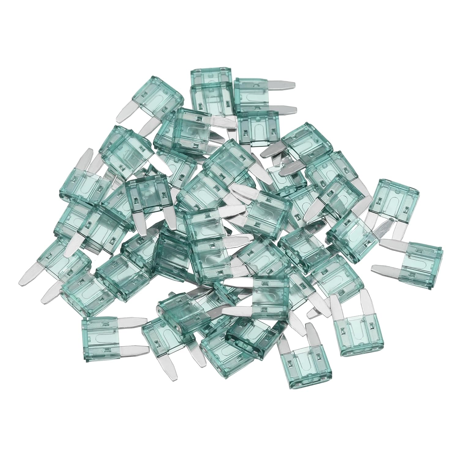 X AUTOHAUX 50 Pcs Mini 1AMP APM/ATM Universal Car Fuse Blade Style Fuses Short Circuit Protection - Automotive Car Boat Truck SUV RV - Plastic Metal Green image number 1
