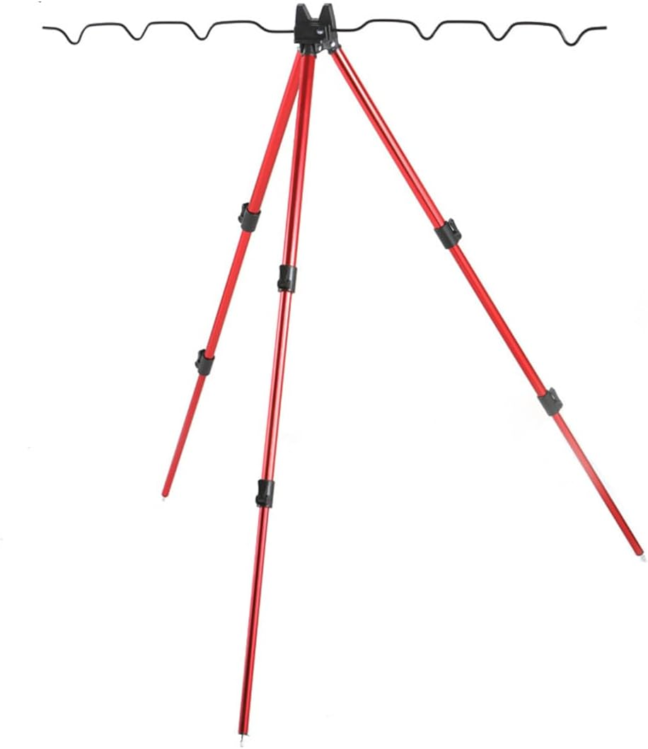 AIMALL Telescopic Fishing Rod Holder &ndash; Aluminium Alloy Triangle Bracket, Adjustable Sea Fishing Stand with Metal Foot Nails, 34.2In Wide, Extendable to 47.2In for Beach & Shore Fishing image number 3