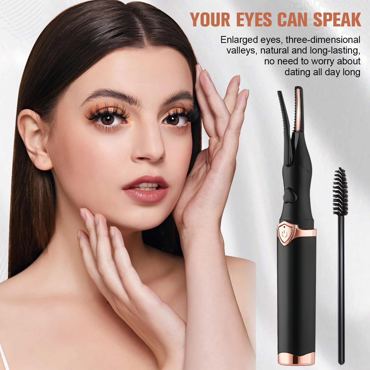 Heated Eyelash Curler, Mini Electric Eyelash Curler, Portable Makeup Electric Eyelash Curling, USB Rechargeable Finalize Eyelash Tool Beauty Tools for Women (Black) image number 6