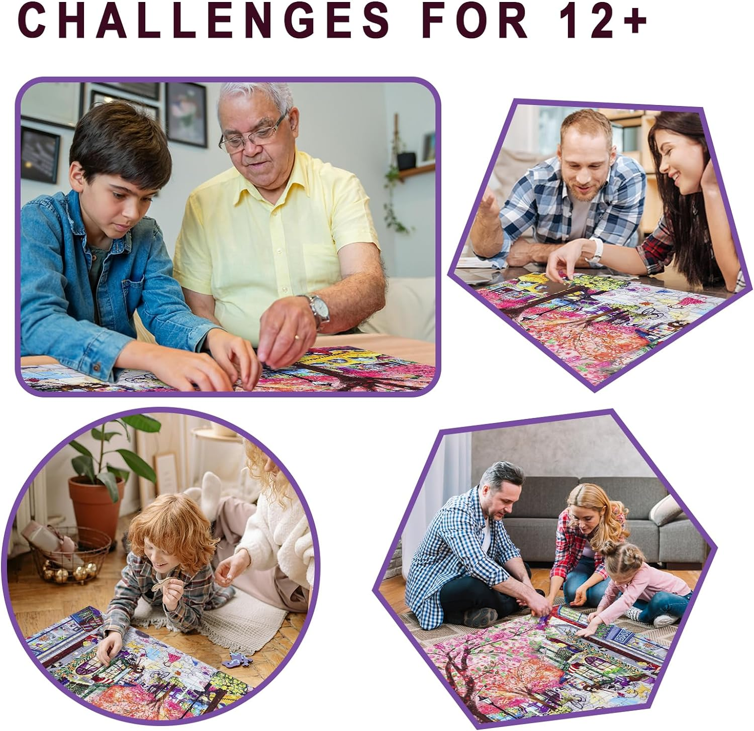 Spring Puzzles for Adults 500 Pieces Spring Avenue Puzzles for Decoration Colourful 500 Piece Jigsaw Puzzles for Adults, Teens and Families, 26.8 X 19.3 Inch image number 3