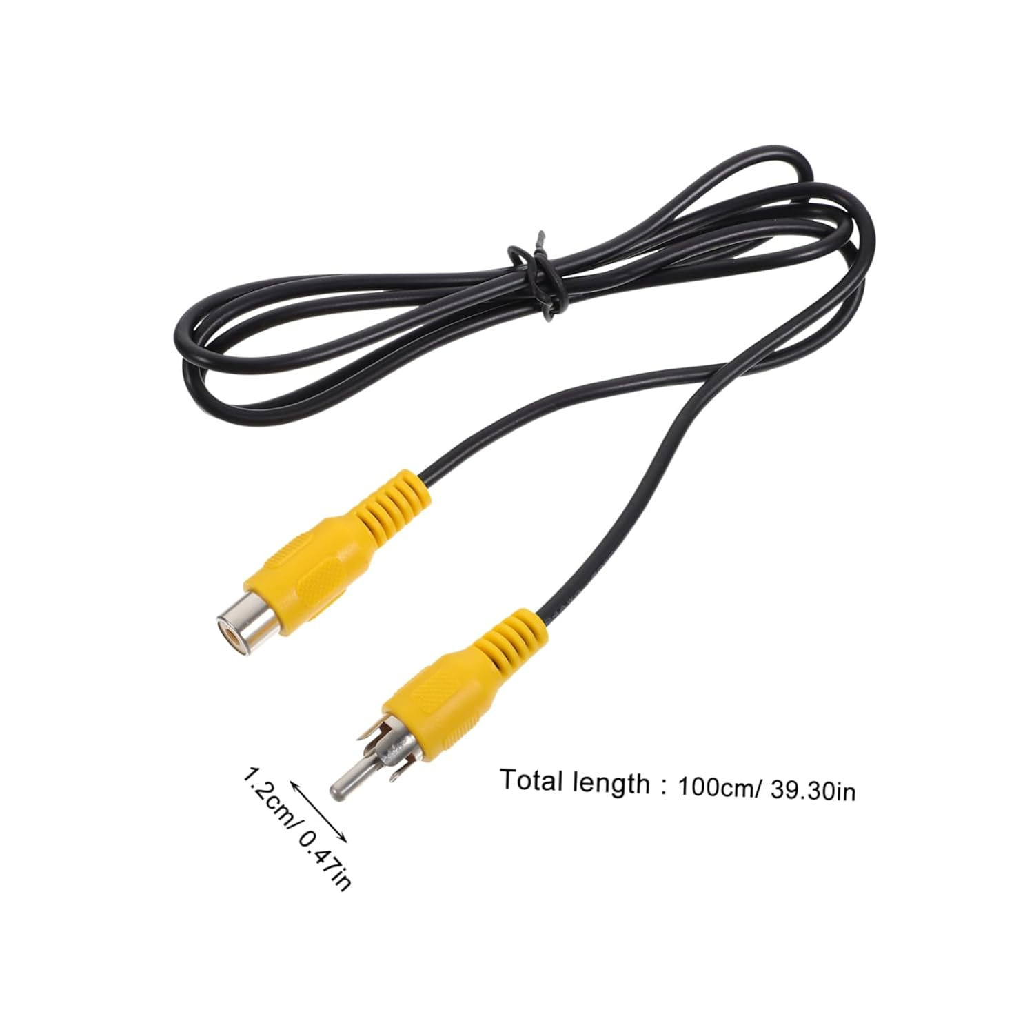 Holibanna RCA Male to Female Audio Extension Cable 1M Stereo Audio Cable for Car Speakers Home Theater Amplifiers image number 2