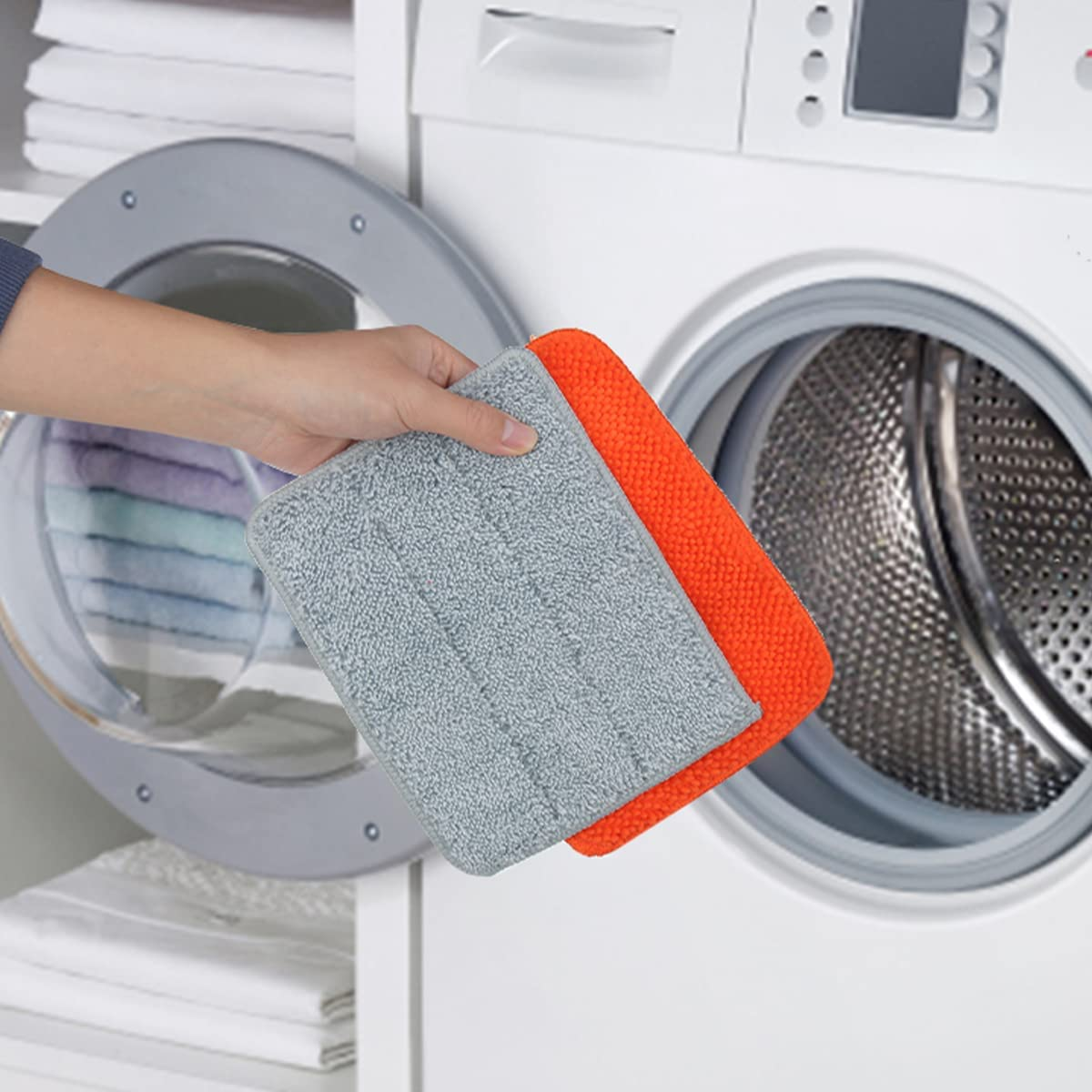 Qaestfy Wall & Baseboard Cleaner Mop Tool with 49'' Long Handle for Cleaning Window Floor Skirting Board Ceiling Bathtub Tub Tile Scrubber Brush Duster with 4 Reusable Pads image number 5