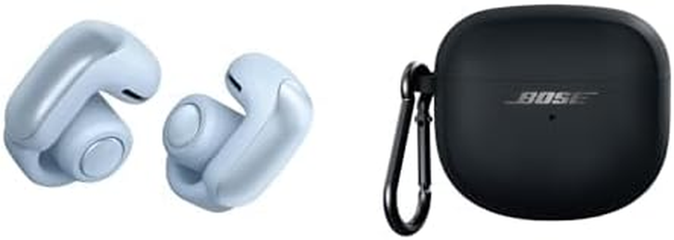Bose Ultra Open Earbuds (Moonstone Blue) with Bose Wireless Charging Case Cover (Black)