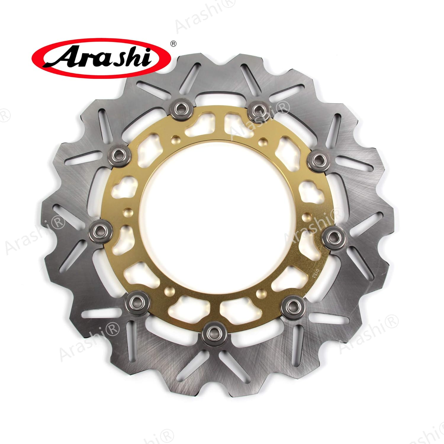 Arashi Front Rear Brake Discs Rotors for Yamaha YZF R1 2002 2003, Motorcycle Replacement Accessories Gold image number 5