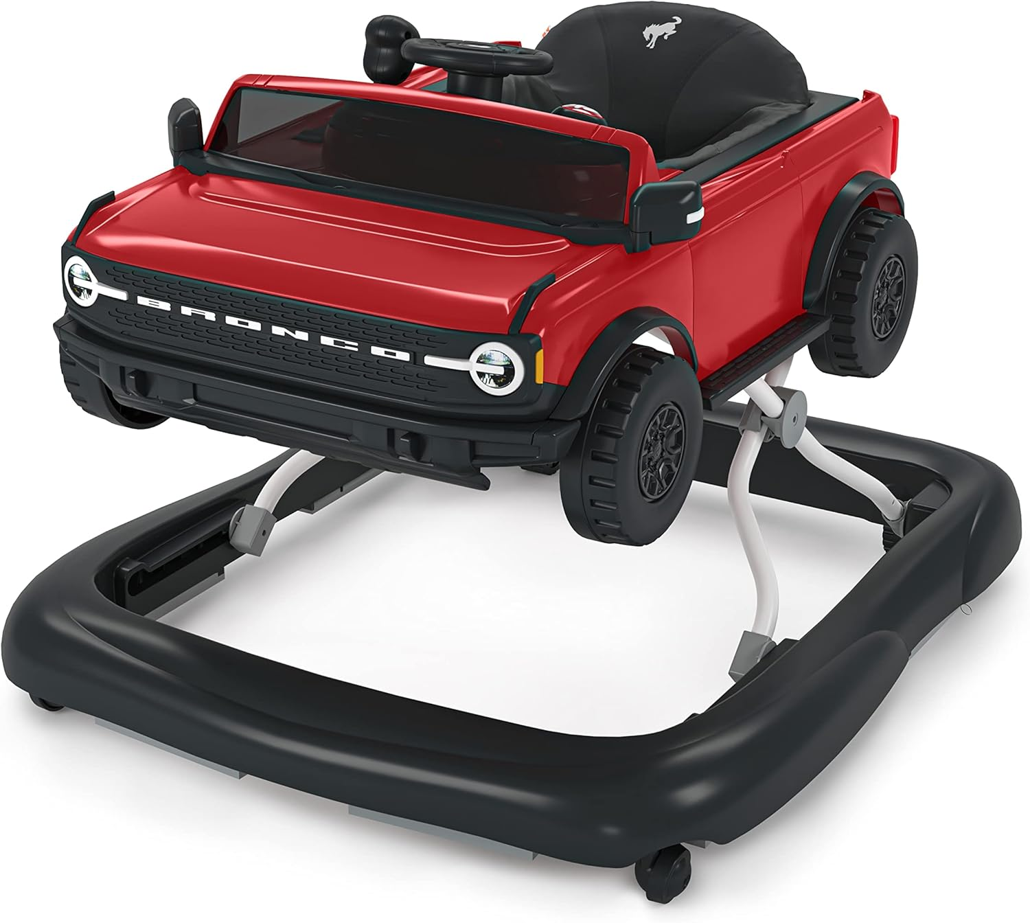 Bright Starts Ford Bronco 4-In-1 Red Baby Activity Center & Push Walker with Removable Interactive Steering Wheel -Toy, 6 Months and Up image number 1