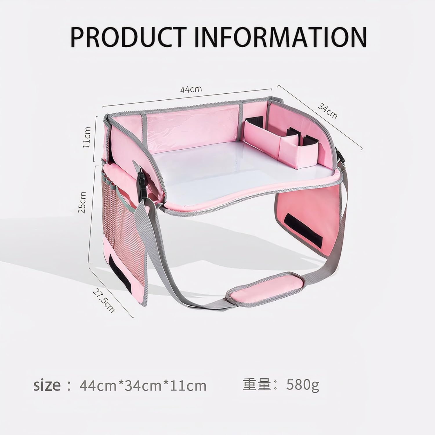 Kids Travel Tray Portable Foldable Car Seat Organize with Toddler Carrier Play Activity Table Booster Chair Travel Essentials Desk (Green) image number 4