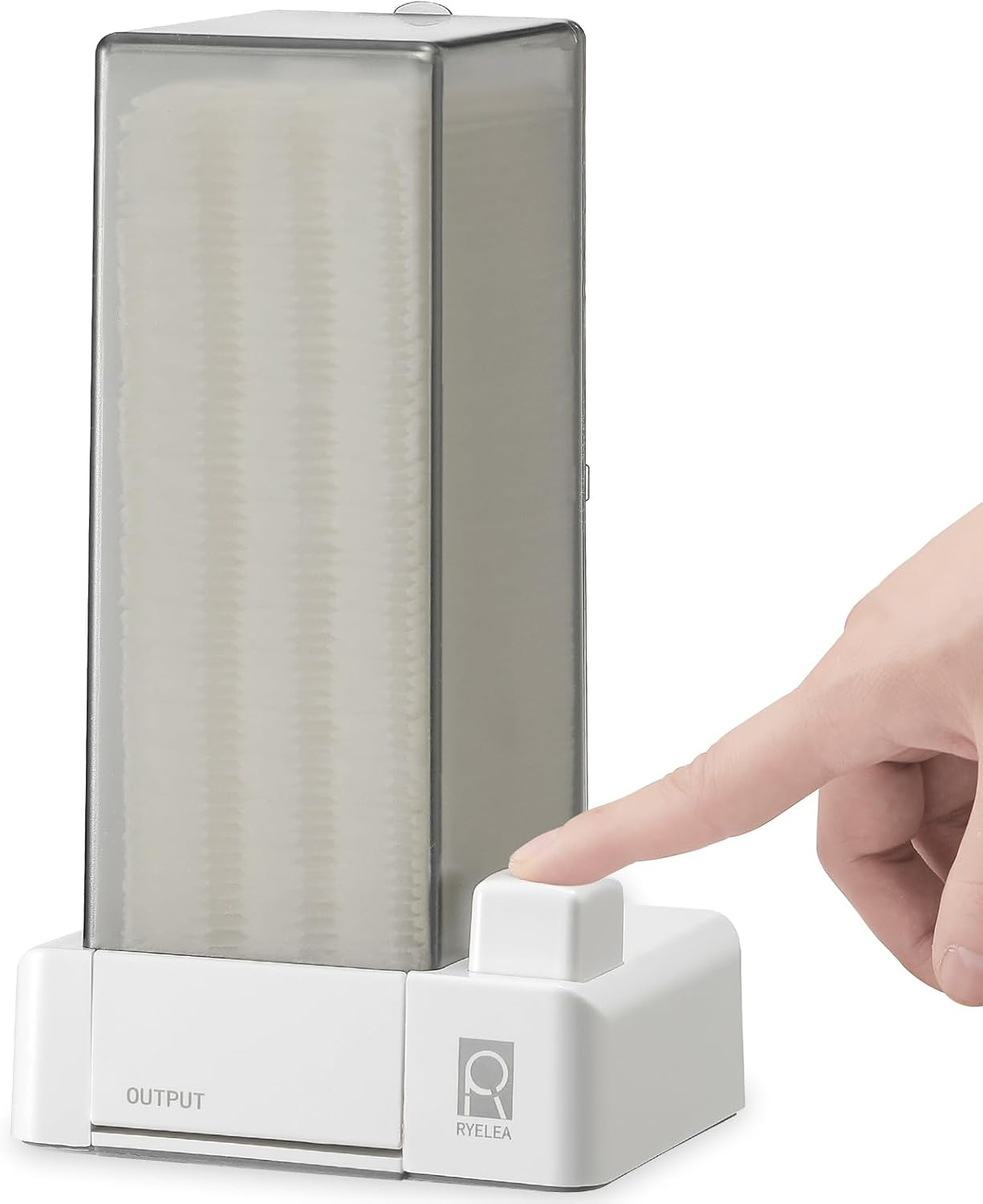 Cotton Pad Dispenser, Automatic Press Type Makeup Removal Cotton Holder, Optional Wall Hanging Use and Pick Up, Closed Design Dustproof Hygiene (Grey) image number 3