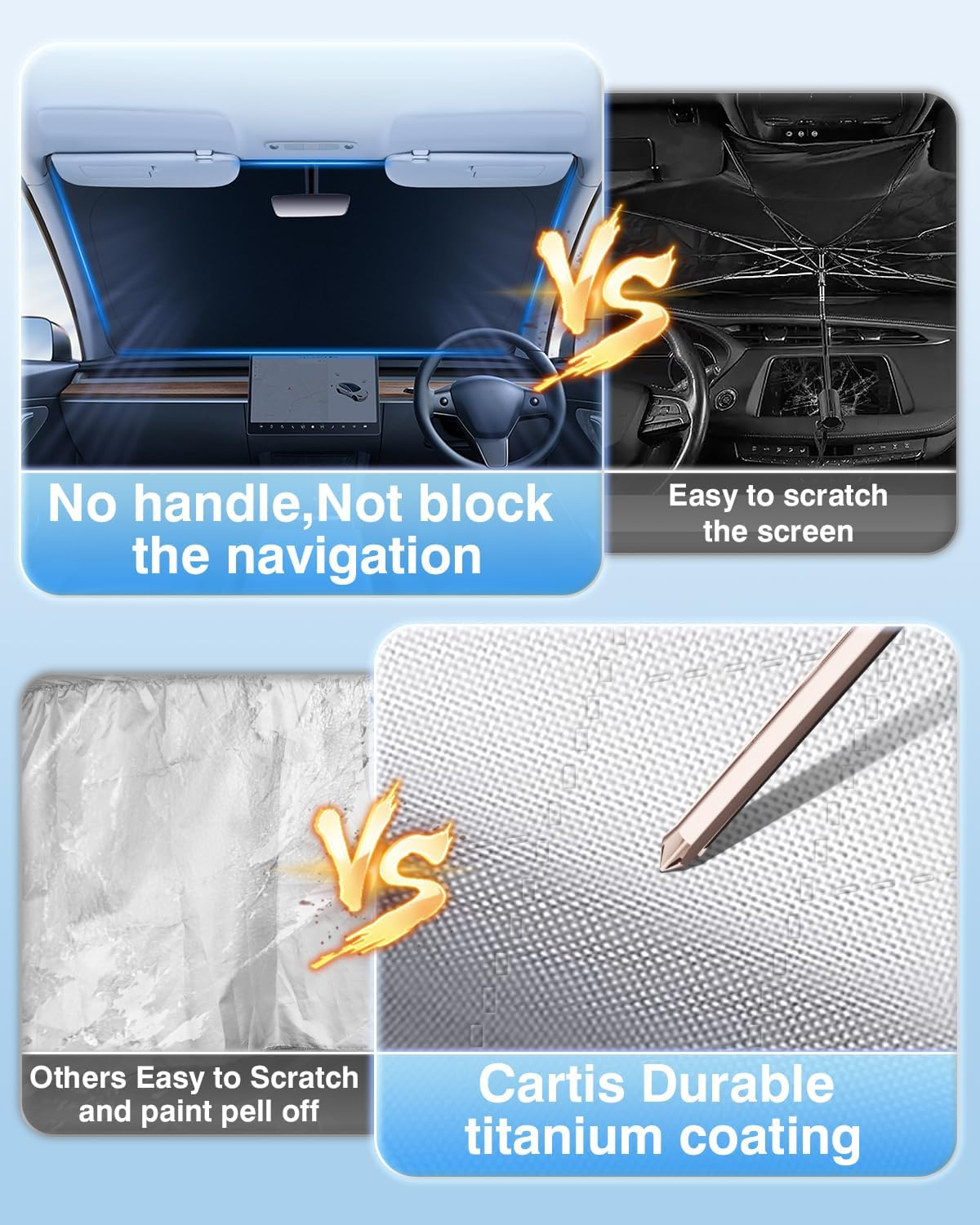 Cartist 5-Layer Windshield Sun Shade Custom Fit for Hyundai Palisade 2020-2025 2026 Accessories Foldable Car Front Window Sunshade Sun Visor Protector image number 4