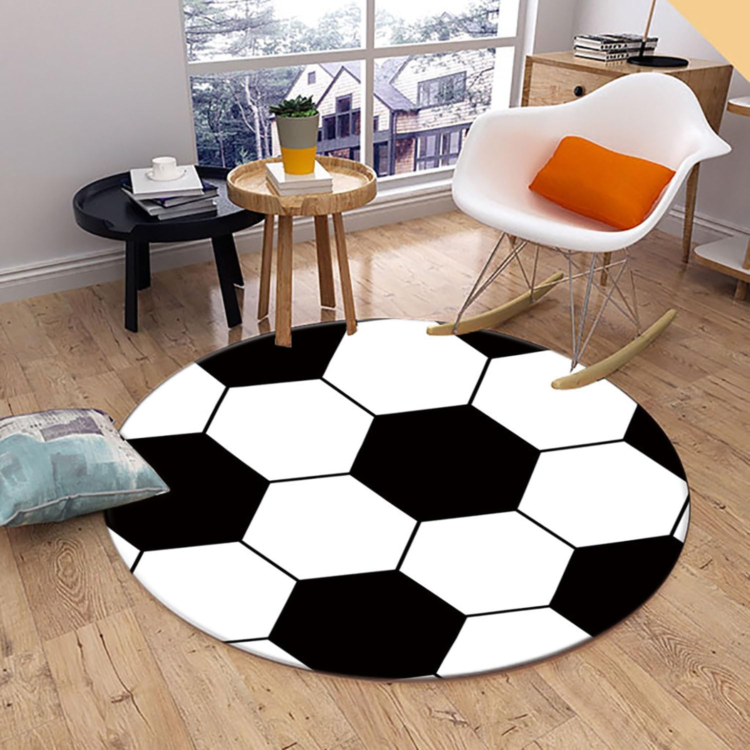 Doormat Football Printed Carpets for Living Room Portable Rug Modern Cartoon Cute Rugs Bedroom Decor (60 X 60Cm) image number 6