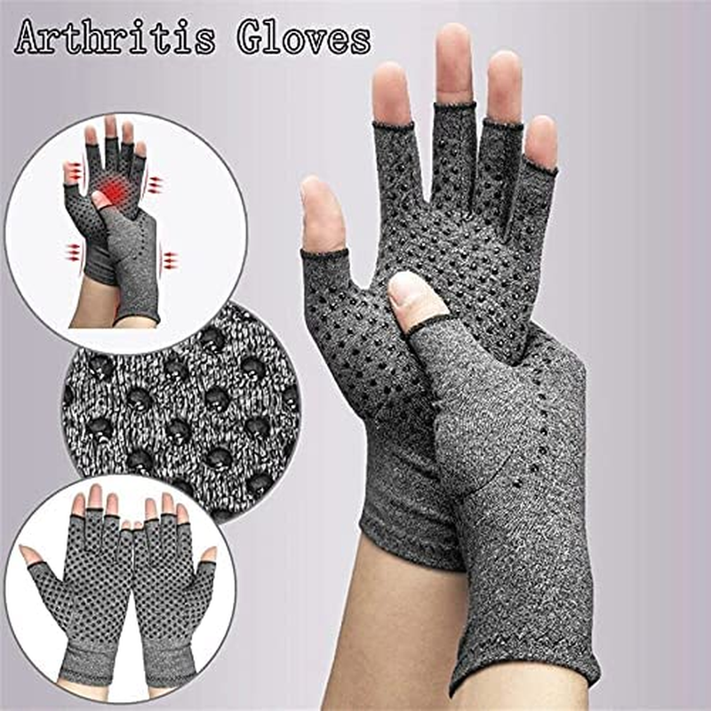 SUPEAK Arthritis Compression Hand Gloves - Open Finger Computer Typing Mittens Gloves, Relieve Carpal Tunnel, RSI, Tendonitis, Rheumatoid & Osteoarthritis Joint Pain, Hand Warmer Men & Women (1 Pair) image number 6