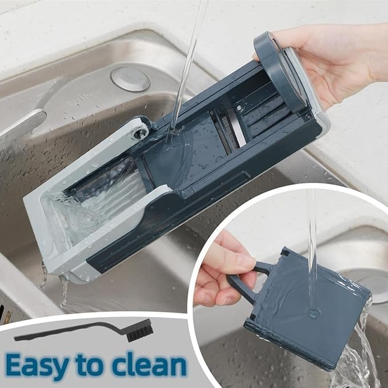 Safe Mandoline Food Slicer for Kitchen, High Efficiency Potato Slicer with 4 Kind Blade & Box, Adjustable Vegetable Food Slicer Chopper, Julienne Slicer, French Fry Cutter for Chef Meal Prep (Blue) image number 5