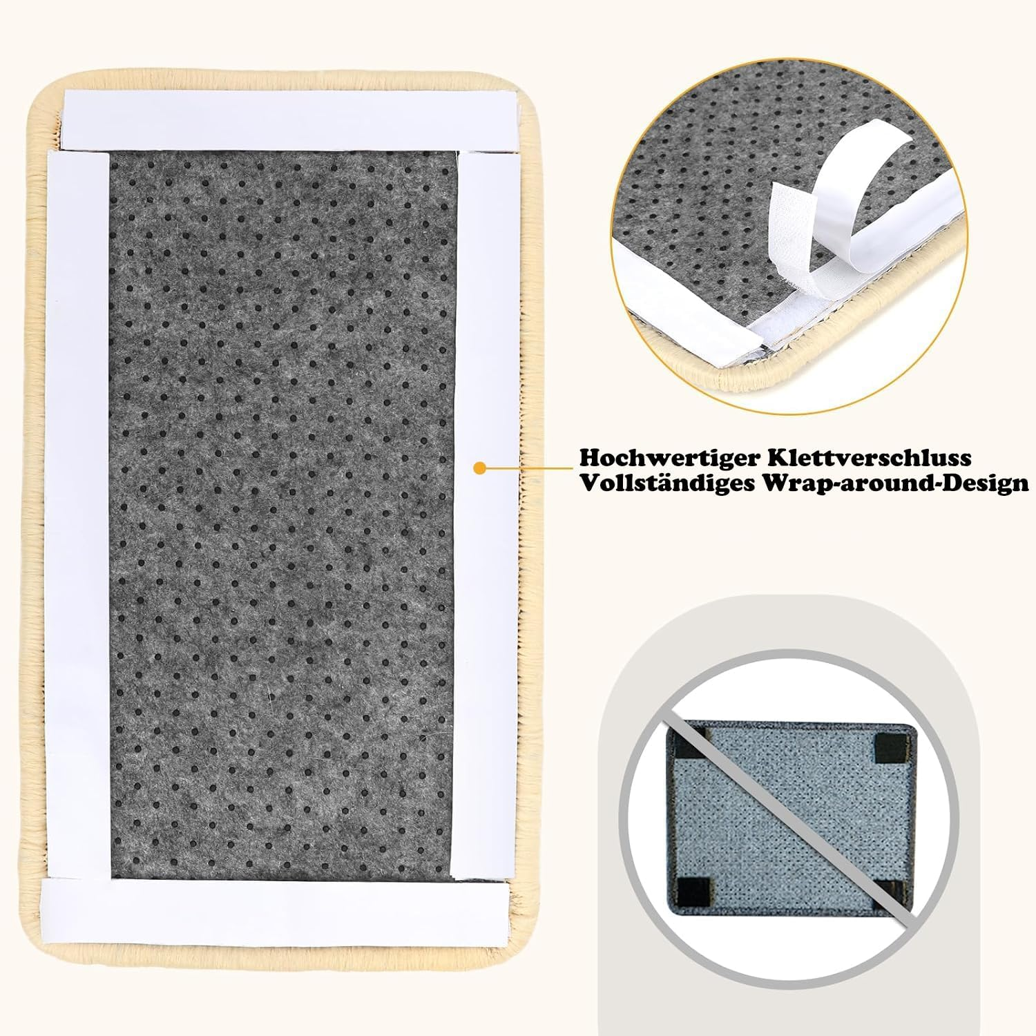 VCANIVR Cat Scratching Mat, Pack of 2, 50 X 30 Cm, Sisal Carpet, Cat Scratching Mat, Scratching Board, Scratching Mat for Protects Carpets and Sofas image number 6