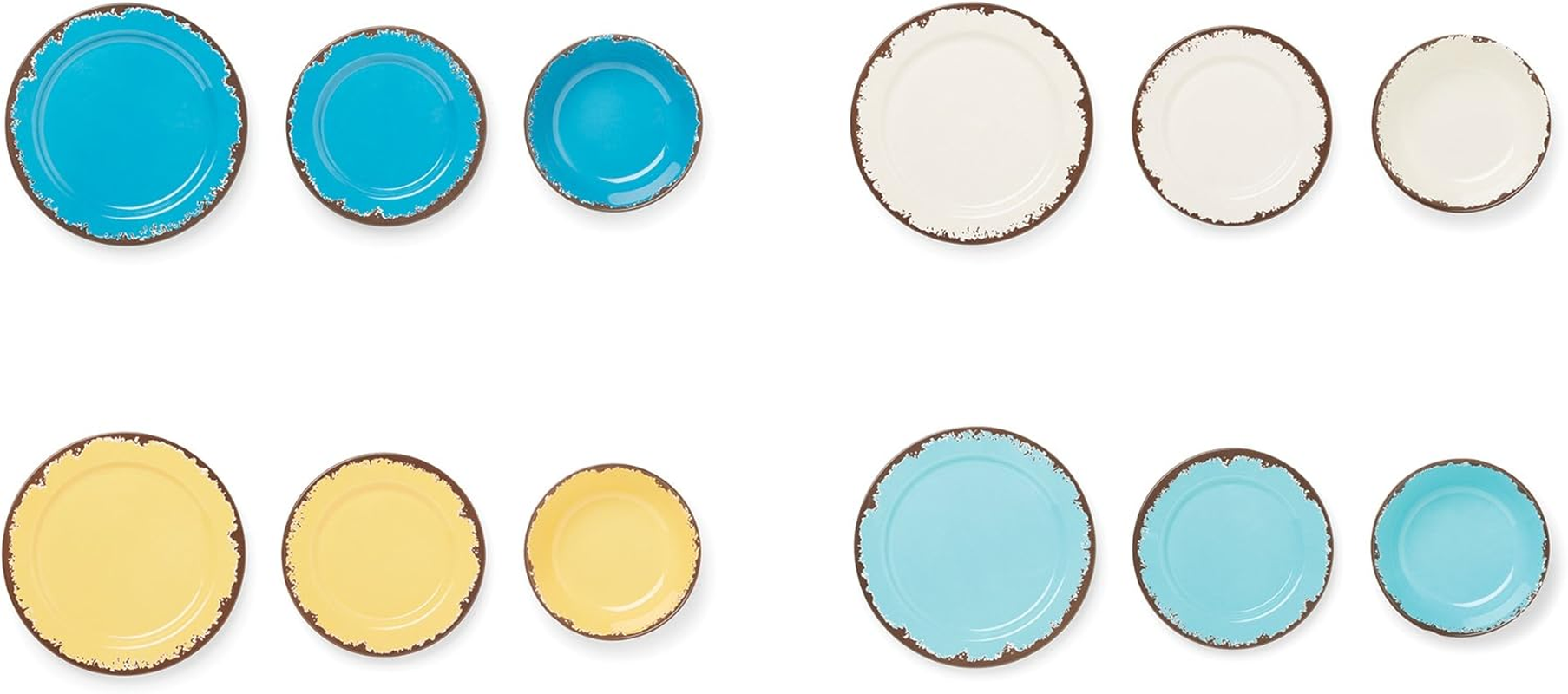 Fox Run Melamine Dinnerware Set, Set for 4, Multicolor Outdoor Dishes image number 5