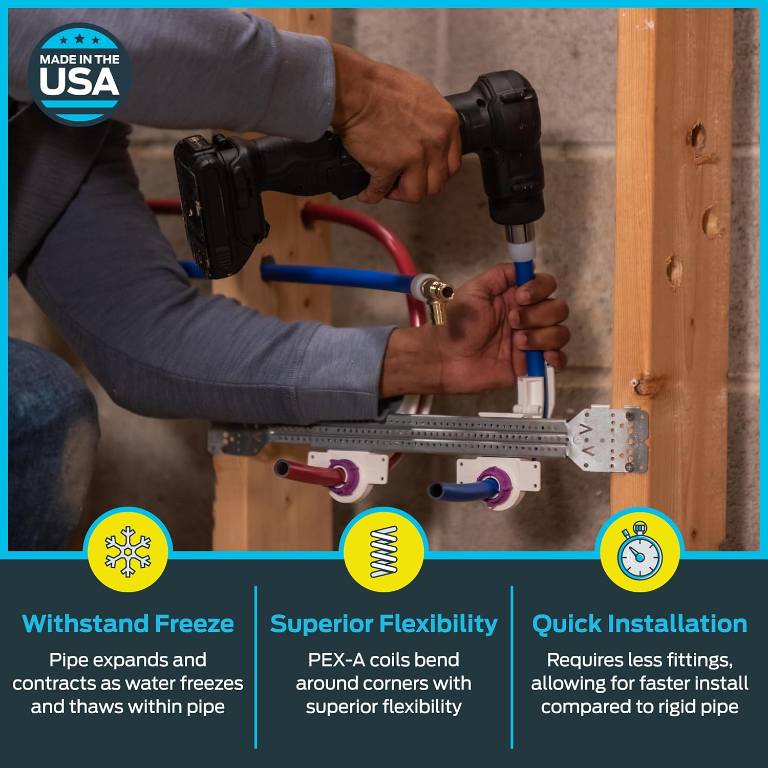 Sharkbite 1/2 Inch X 100 Feet Red PEX-A, PEX Pipe Flexible Water Tubing for Plumbing, UA60R100