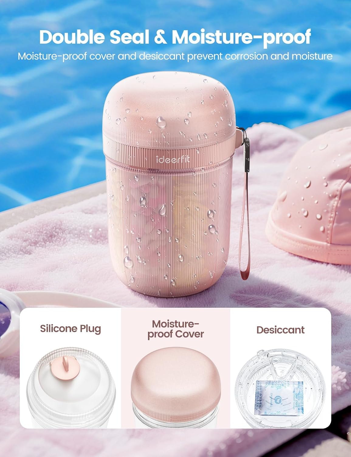 Large Pill Dispenser with 7 Large Compartments,Pill Bottle Organizer with Desiccant to Keep Medicines Fresh,Pill Box Case | Anti-Mixing | Light-Proof | Touch-Free,Bpa-Free Vitamin Organizer,Rose Gold image number 3