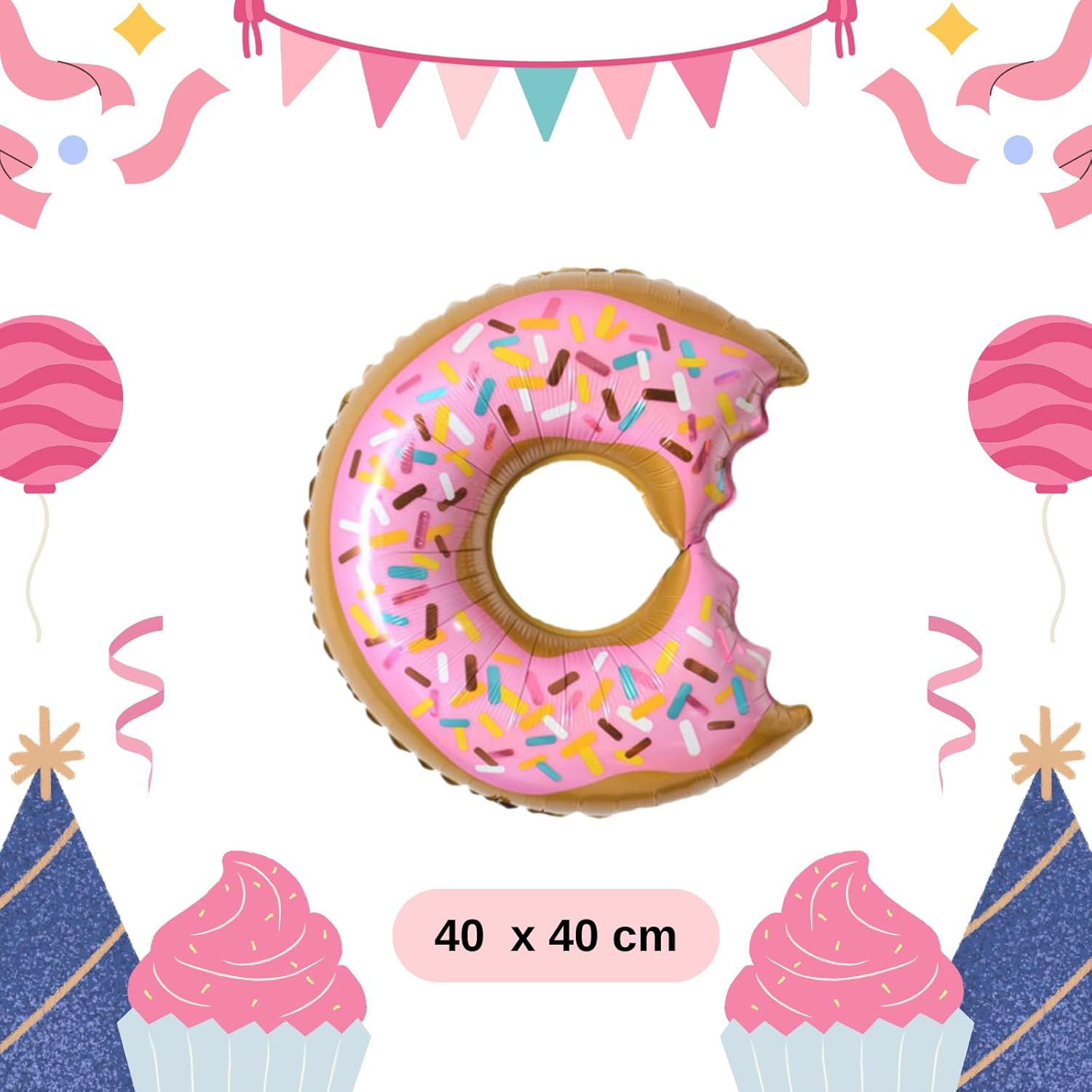 Donut Grow up Balloons Donut Grow up Balloons Birthday Foil Balloons Banner Donut Birthday Party Decorations Donut Theme Party Supplies Donut Shape Balloons (Silver) image number 6