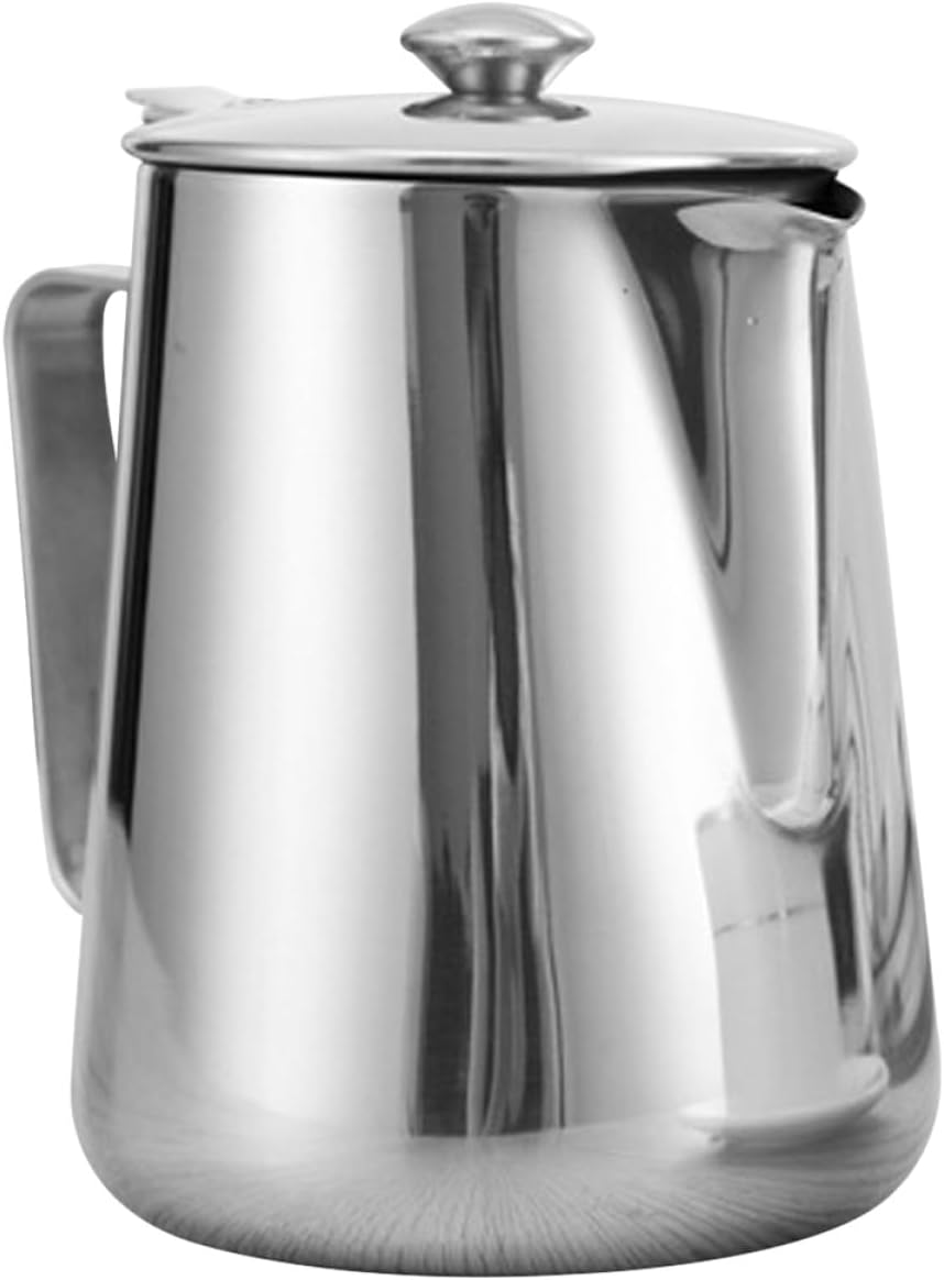 OFFIGAM 1L 304 Stainless Steel Milk Frothing Pitcher Jug for Espresso and Latte with Large Capacity, Milk Steamer Cup Compatible with Induction Cookers, Coffee and Tea Frother Accessory image number 2