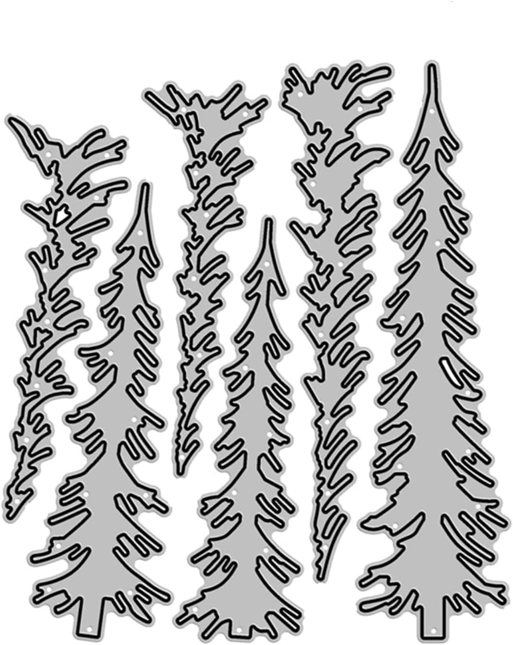 6Pcs/Set Christmas Tree Metal Die Cuts, Pine Tree Plant Frame Stencils DIY Crafts Cards Cutting Dies Cuts for DIY Embossing Card Making Photo Decorative Paper Dies Scrapbooking image number 2