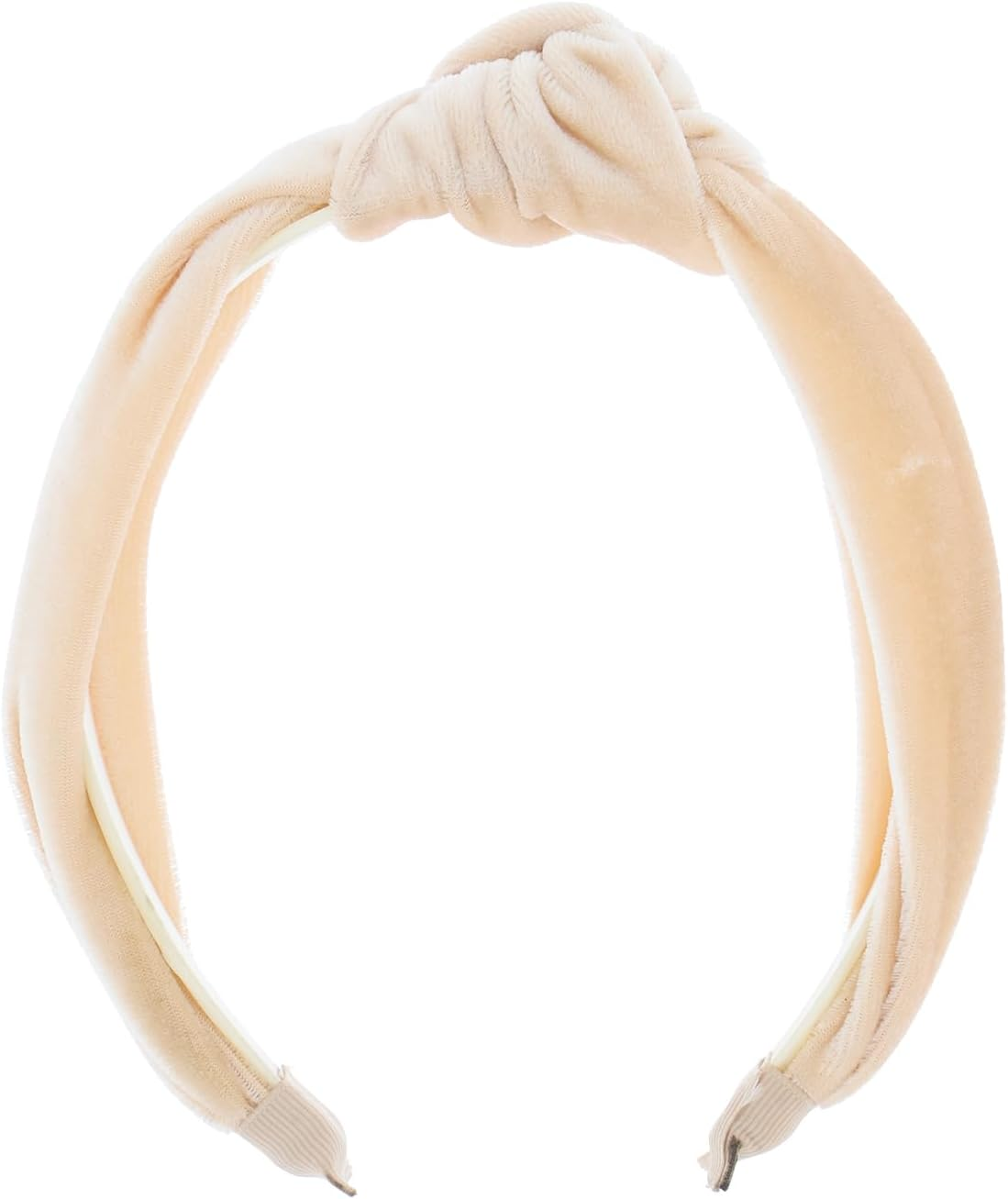 Zenner Beige Knot Headband - Soft Velvet Look and Texture Headband - Comfortable Fit for Everyday Use - Adds Subtle Elegance and Stylish Accents image number 2