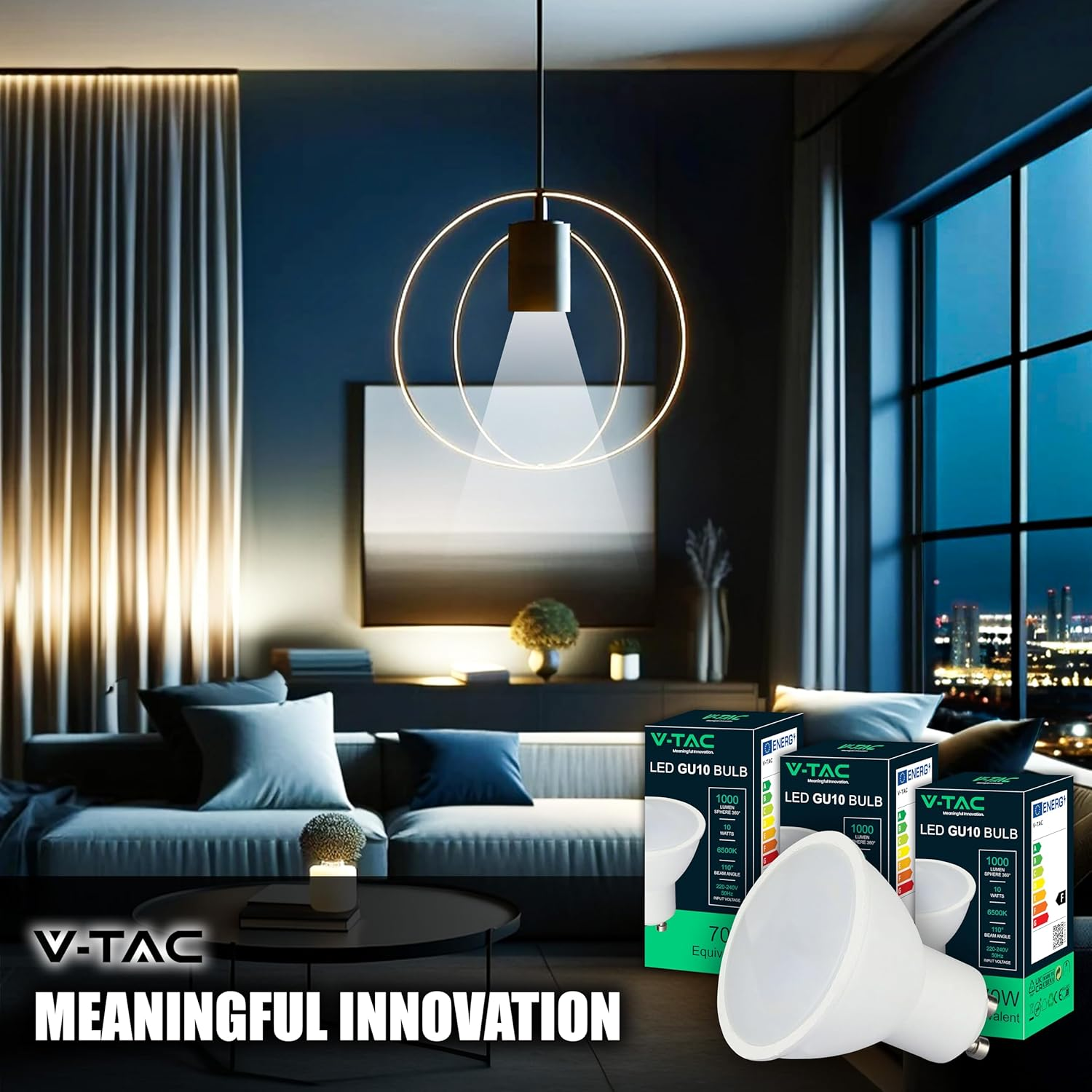 V-TAC 3 X GU10-10W LED Bulbs High Brightness (70W Equivalent) - 1000 Lumens - LED Spot GU10 for Maximum Efficiency and Energy Saving - Cool White 6500K image number 6