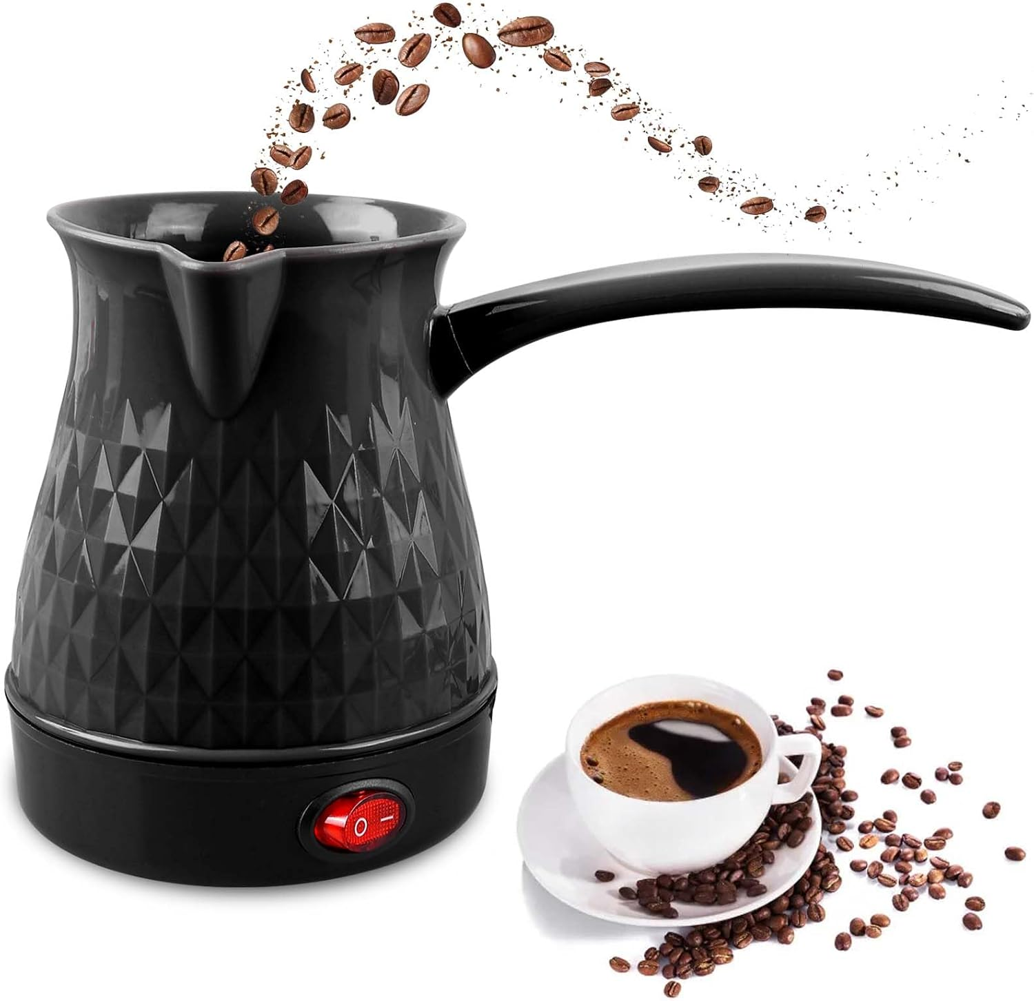 Electric Coffee Pot, 500 Ml, 600 W Electric Turkish Coffee Pot, Electric Coffee Pot, Washable Coffee Pot, Electric Turkish Coffee Pot for Home, Office, Mocha & Tea image number 3