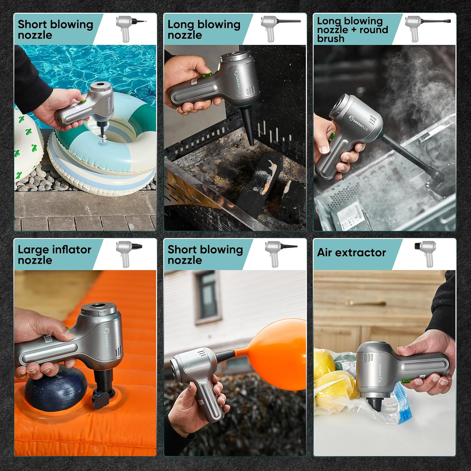 Sakerplus Car Vacuum Cleaner-Wireless Handheld Car Vacuums with Best Suction,Brushless Motor 12000PA Maximum Power,3 in 1 Mini Portable Vacuum Cleaner Cordless for Home,Office,Kitchen,Cars image number 2