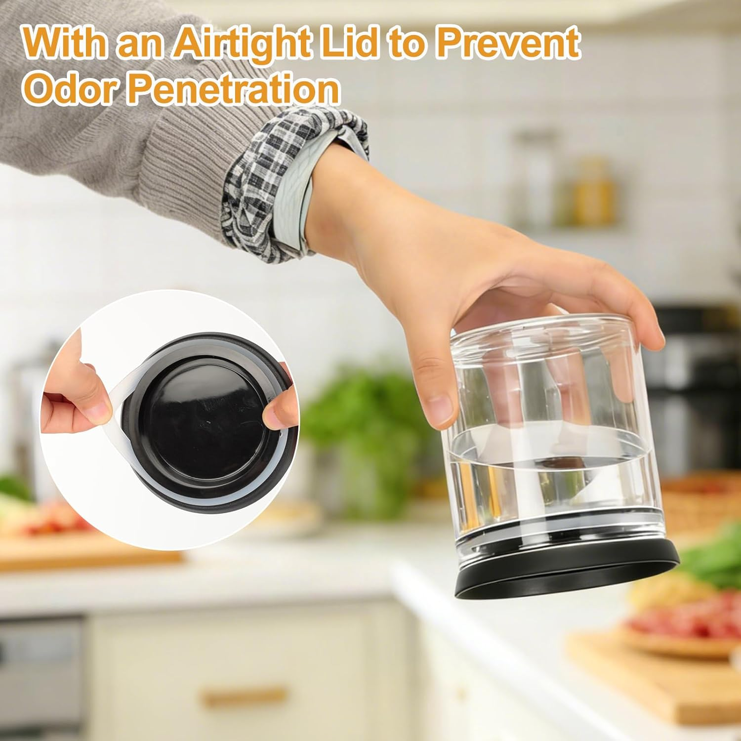 Romon Glass Containers with Lid, Set of 4 Storage Jars Made of Borosilicate Glass, Airtight Storage Jars, Stackable, Transparent for Kitchen, Flour, Coffee and Salt, 600 Ml, Round image number 1