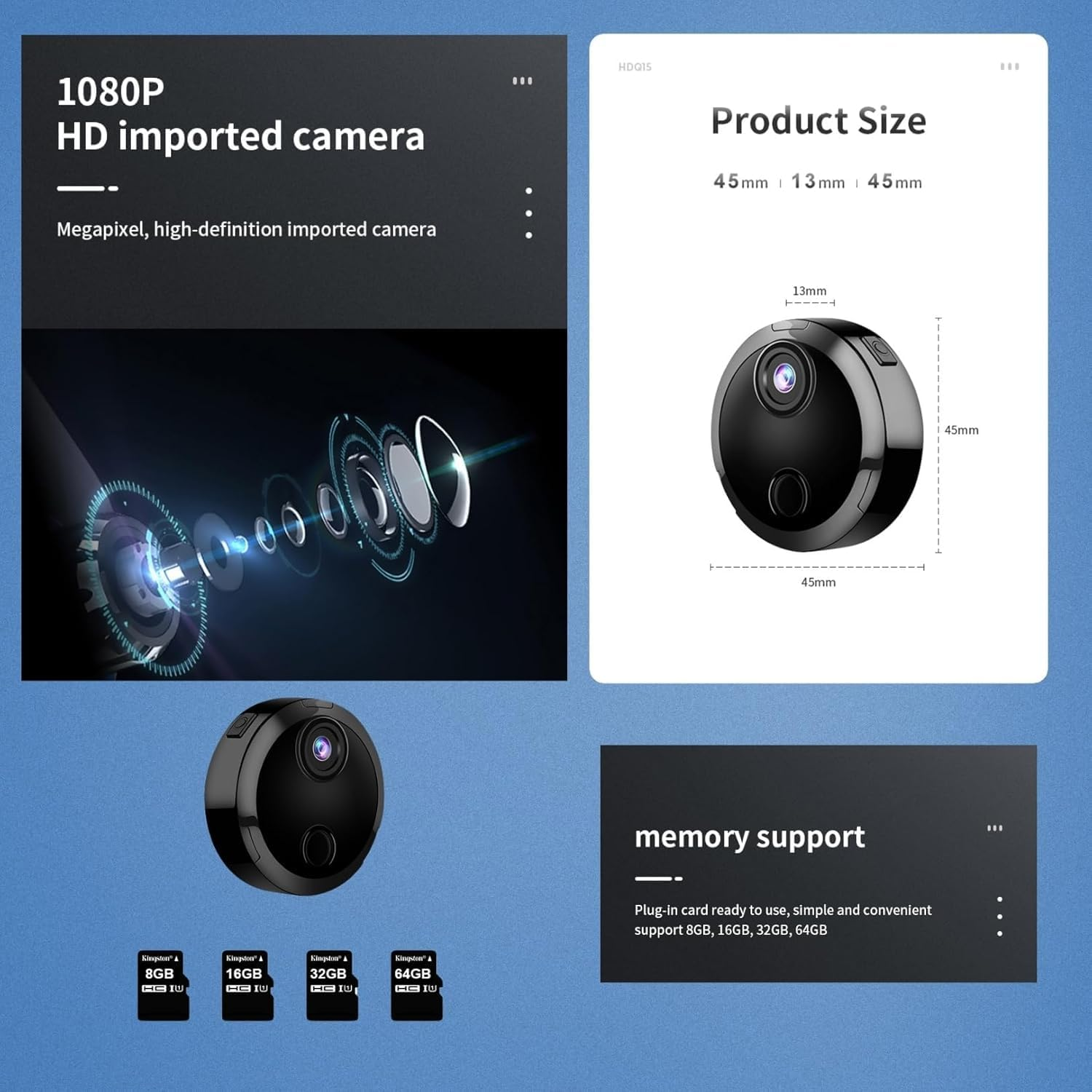 Mini Pet Sports Baby Nanny Hidden Camera HD 1080P Surveillance Security Motion Detection Night Vision, Wifi Wireless Indoor Camera image number 6