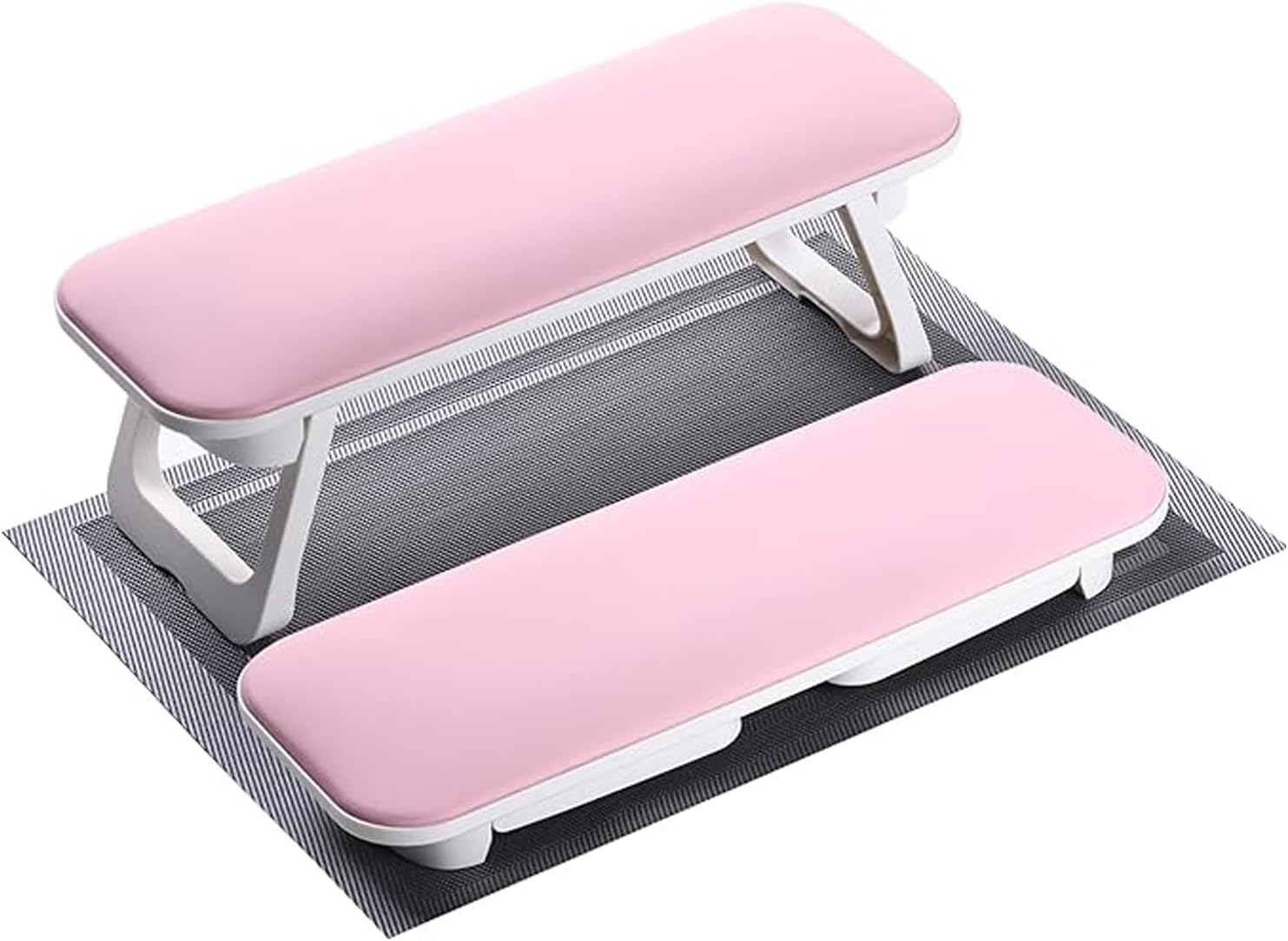 PU Leather Nail Arm Rest for Nails Tech, Foldable Hand Stand for Nail Tech, Big Nail Arm Rest with PVC Table Mat Microfiber with Bracket Manicure Arm Rest for Nail Salon Technician- H8 (Black)