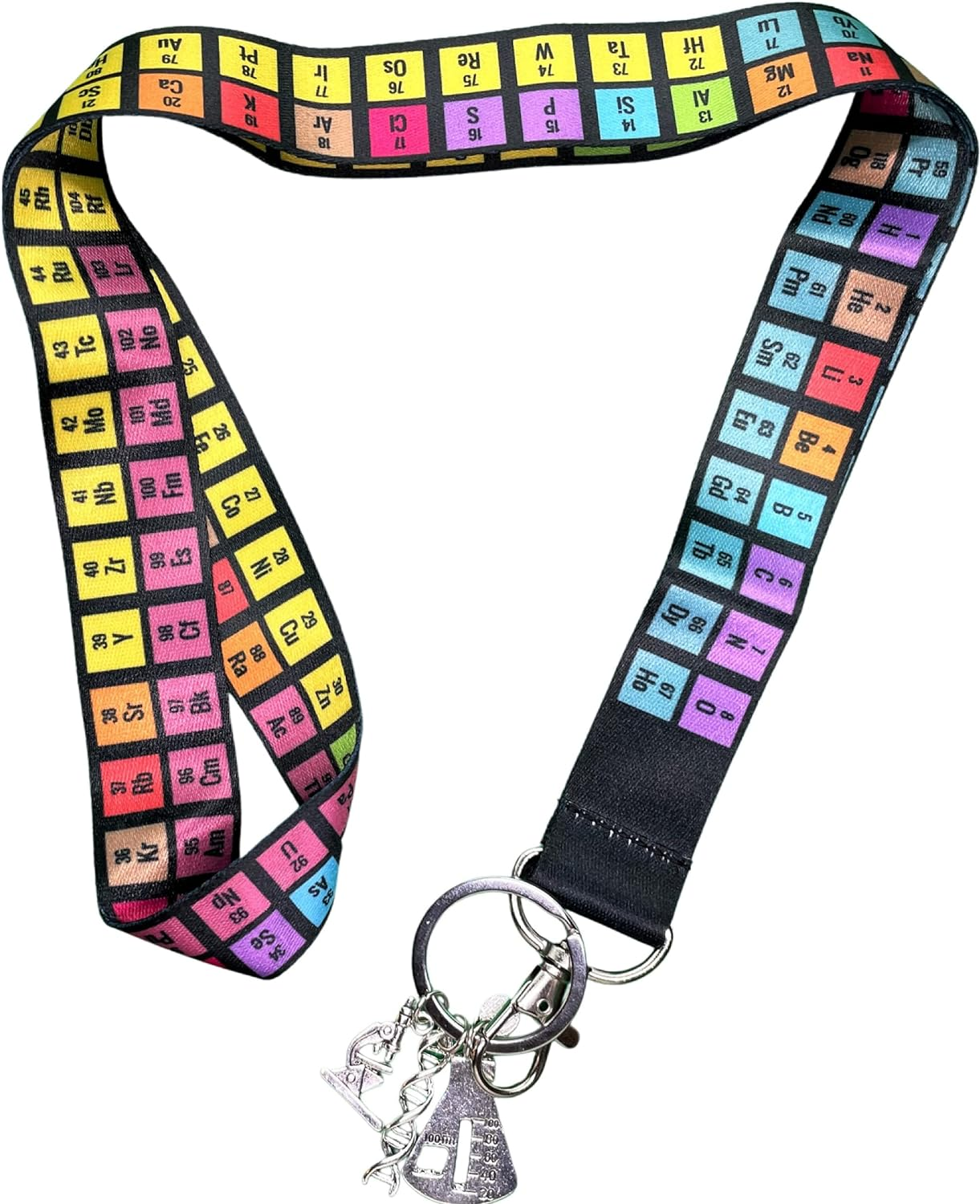 Zastic! Periodic Table of Elements Lanyard - Perfect Chemistry Gift & Great for Science Teachers - 18 Inches Long with Nerdy Keychain Charm, Black image number 6