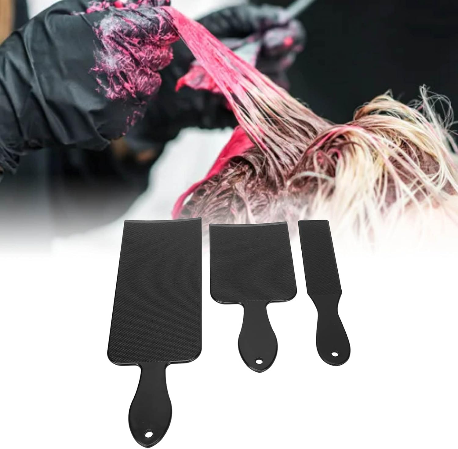 CYSFETENA Pack of 3 Balayage Board with Non-Slip Texture, ABS Highlight Board with Wider Layout, Compact and Portable Highlight Board for Perm, Highlights and Bleaching