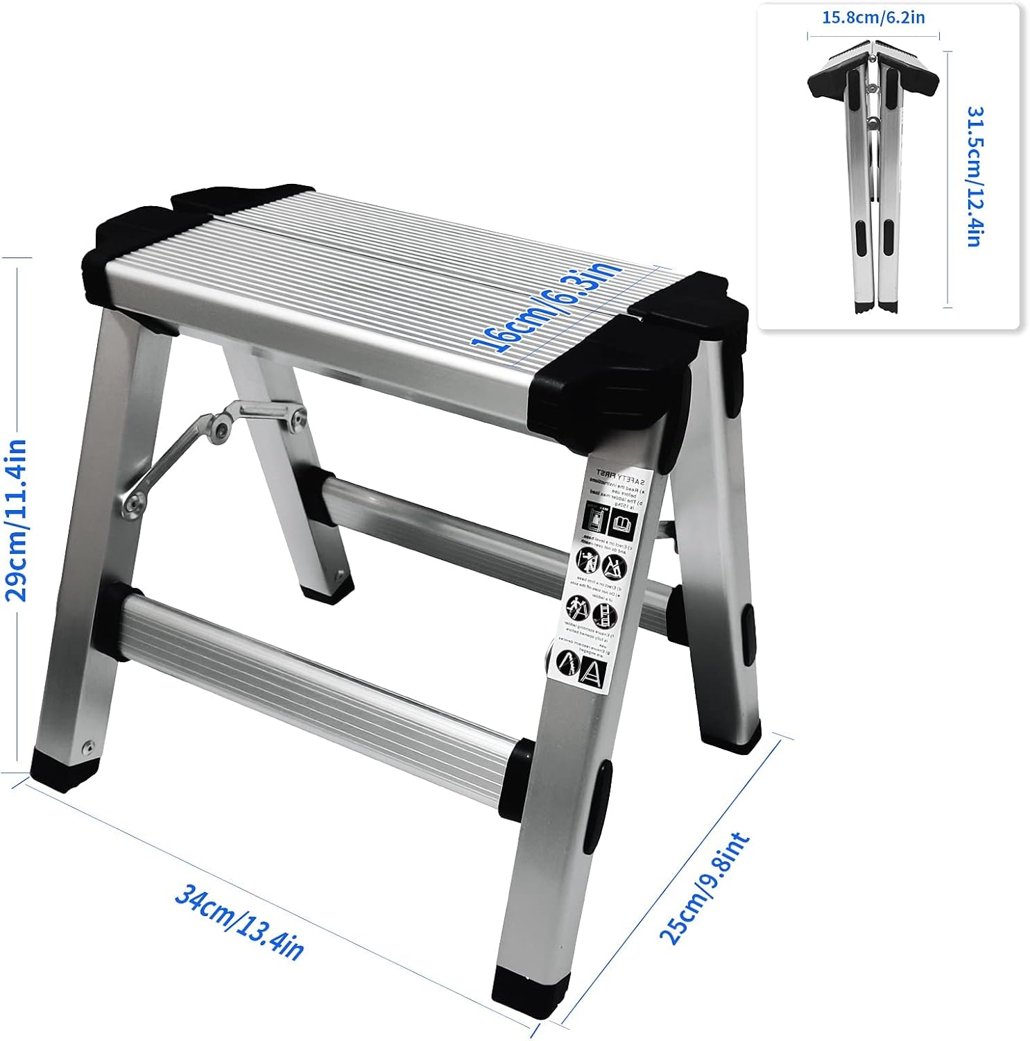 Folding Step Stool Small Foldable Step Stool One Step Ladder with 330 Lb Large Loading Capacity for Kitchen, Bathroom, Closet, Garage, Garden image number 4